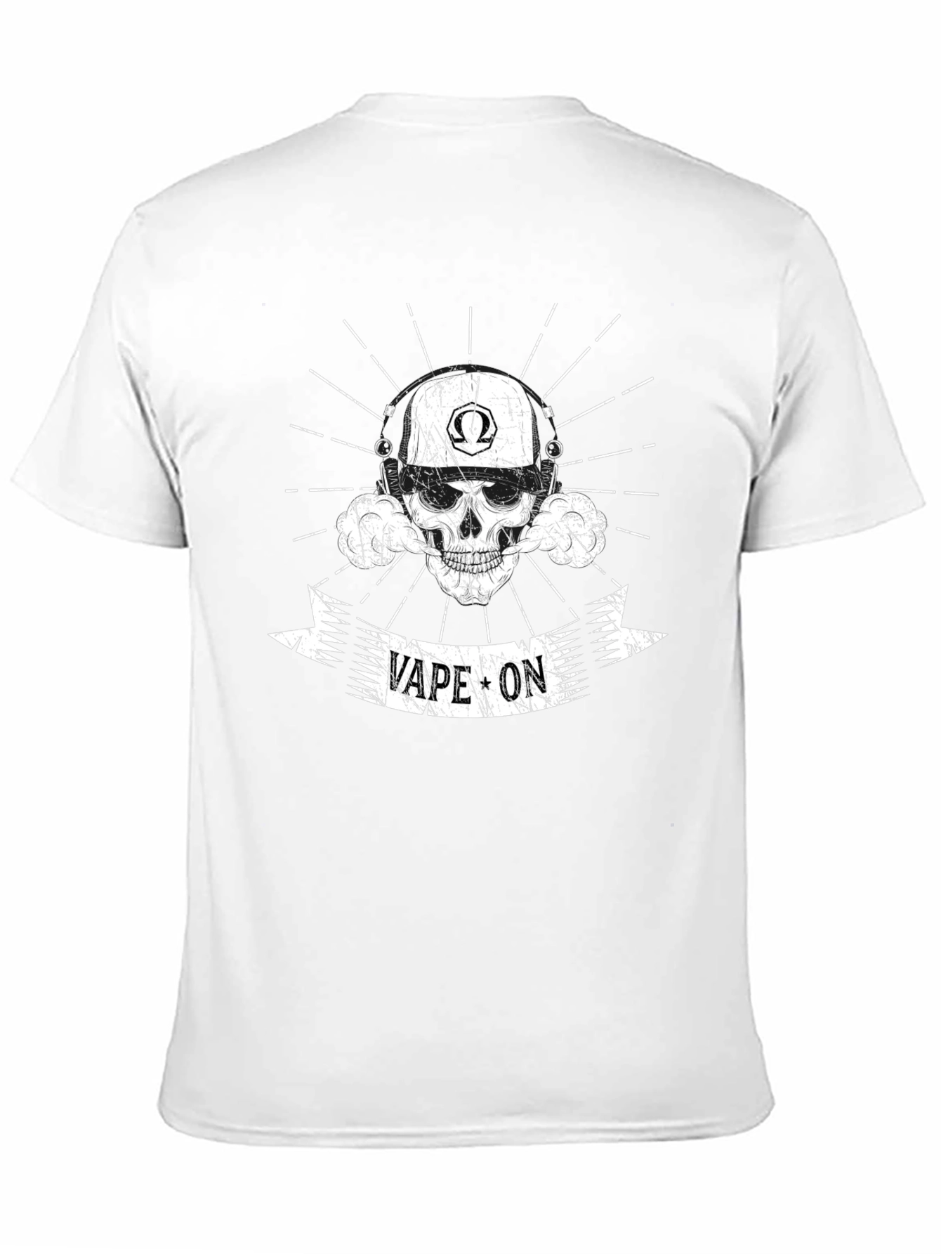 Black Vape On Skull Graphic T-Shirt view 11