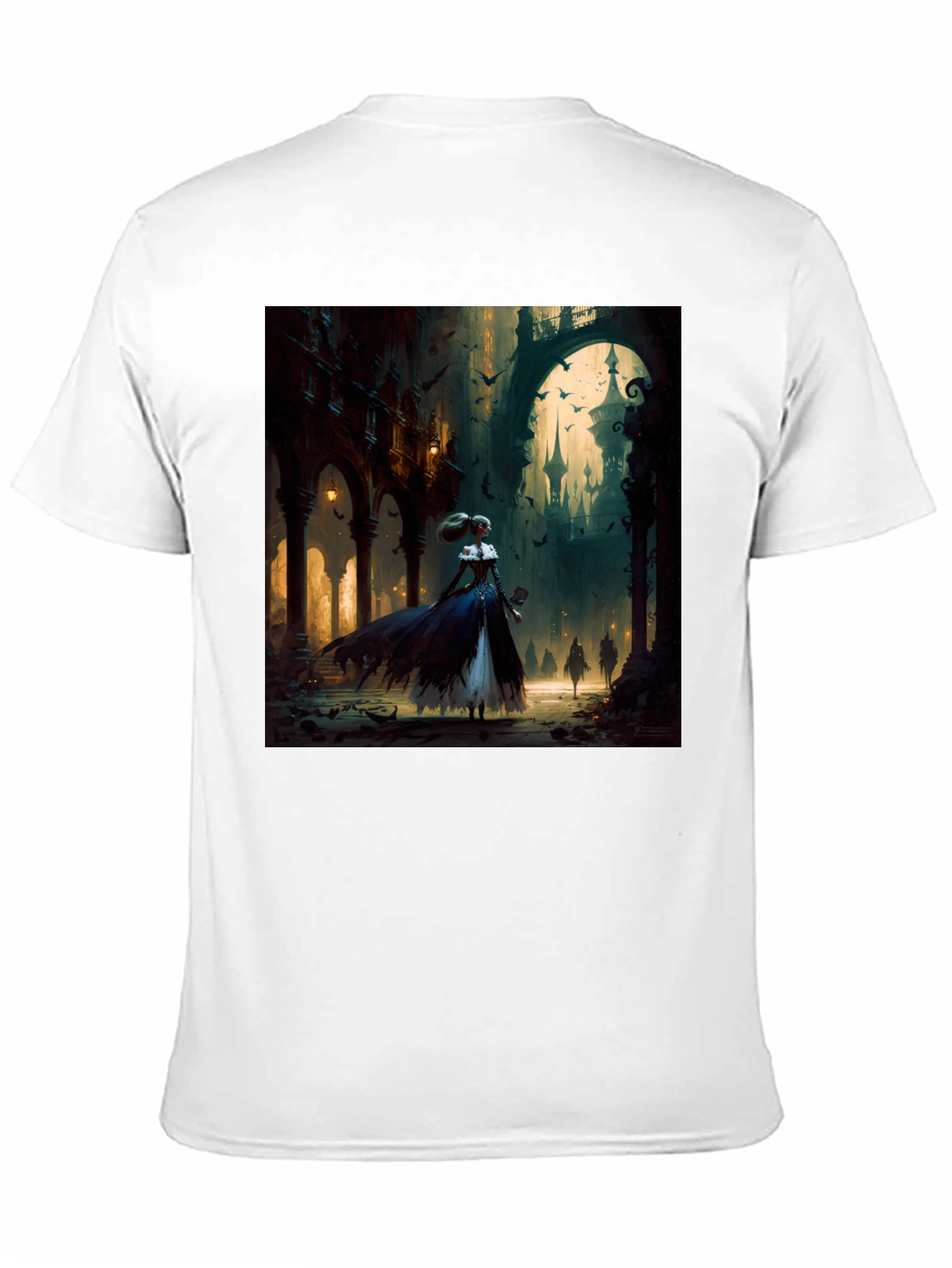 Black Gothic Fantasy T-Shirt - Dark Castle Design view 11
