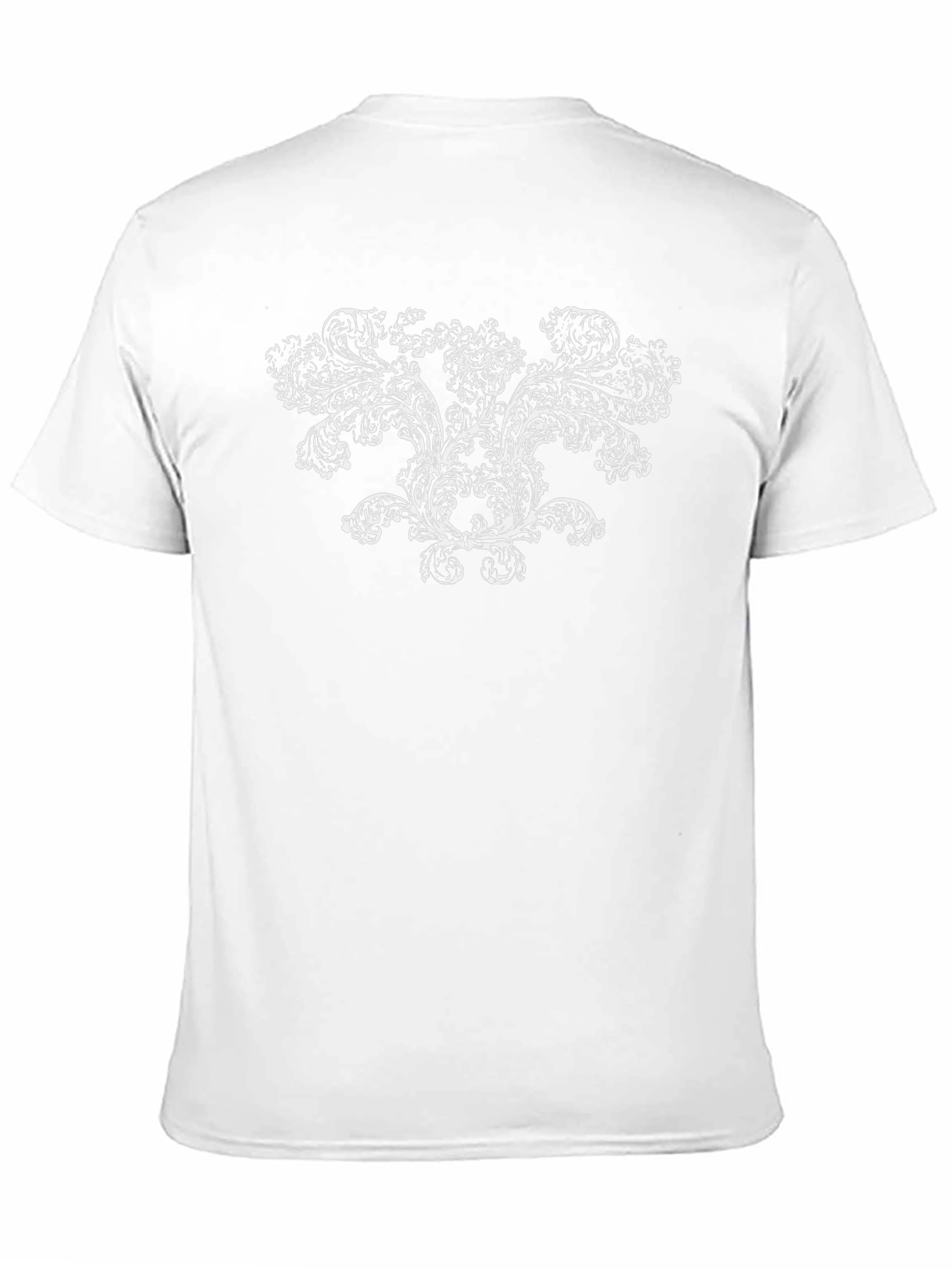 Black Elegant Baroque Print Black T-Shirt view 11