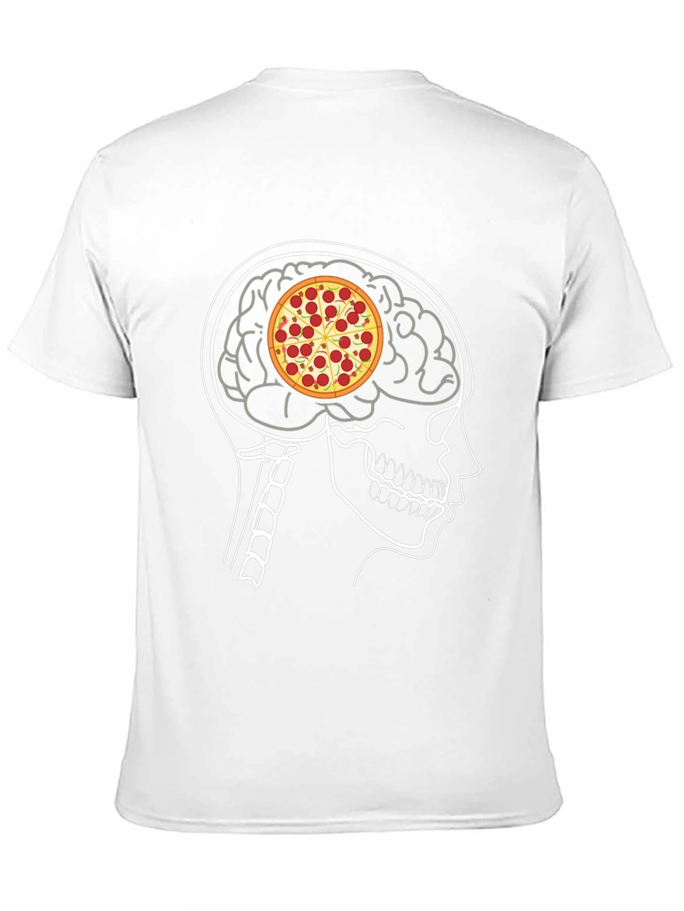 Black Pizza Brain T-Shirt: Foodie Mind Black Tee view 11