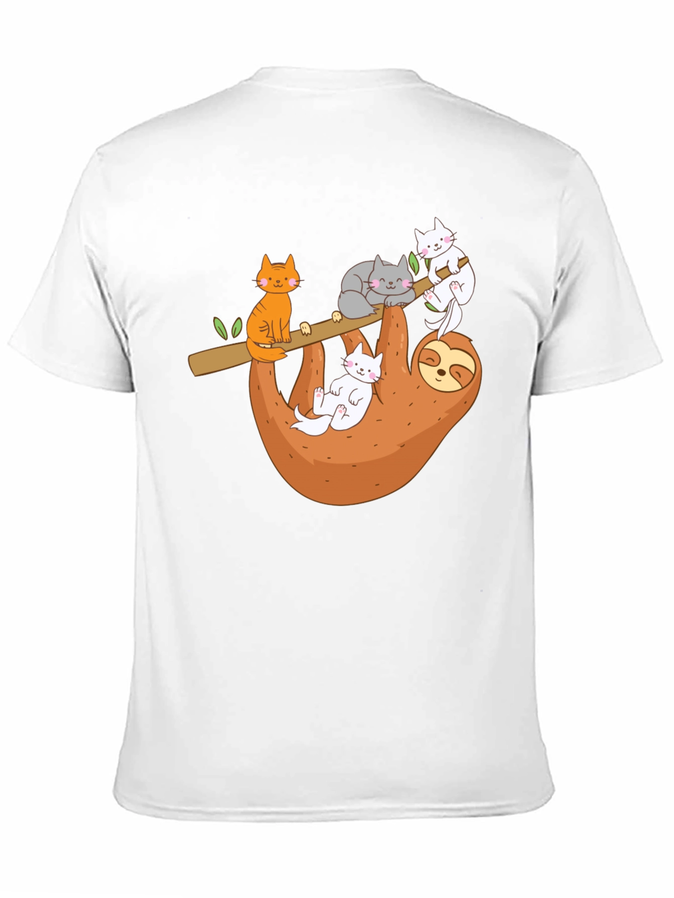 Black Sloth & Cats Graphic Tee - Relaxed Style view 11