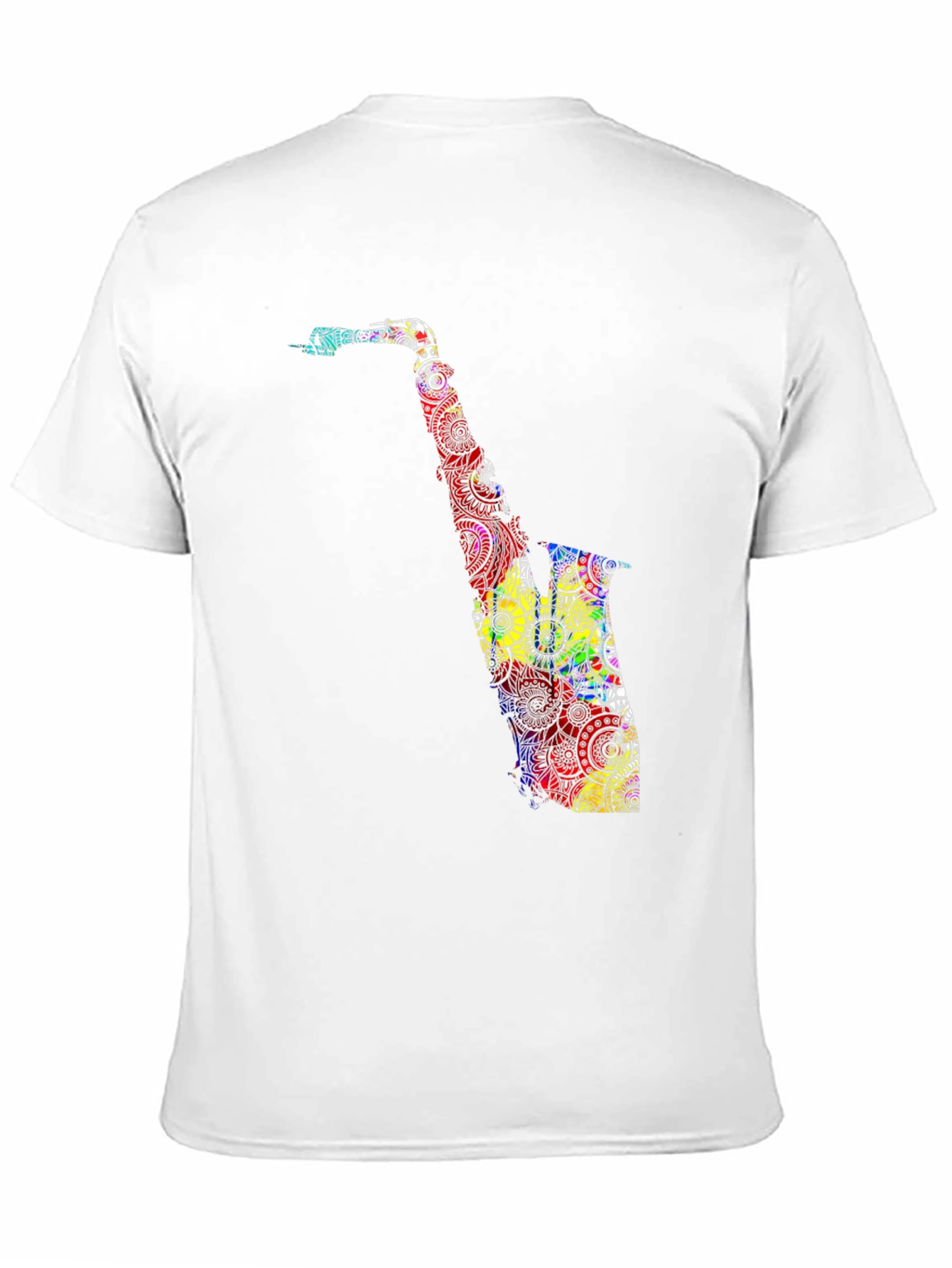 Black Colorful Saxophone Graphic T-Shirt - Black view 11