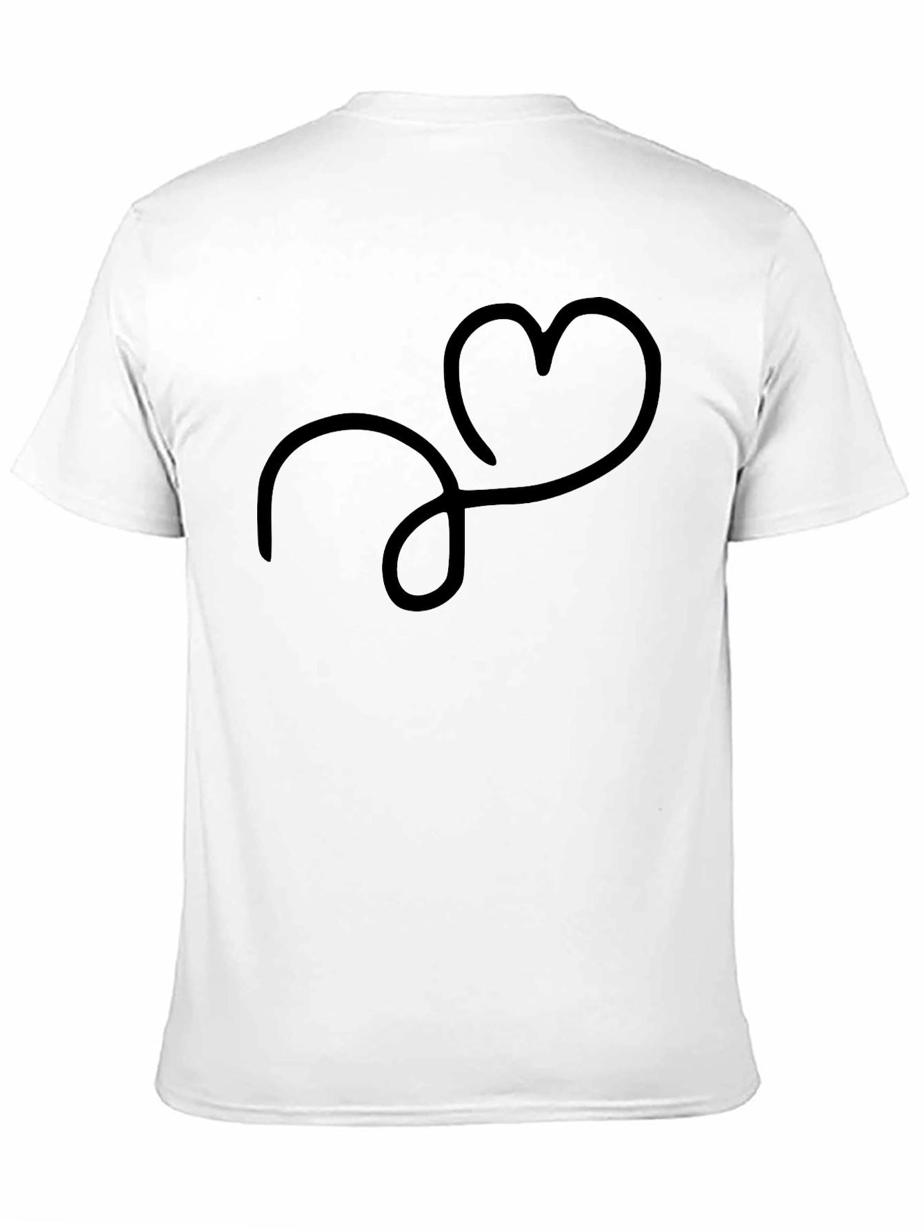 Black Minimalist Heartbeat T-Shirt - Soft Cotton Tee view 11