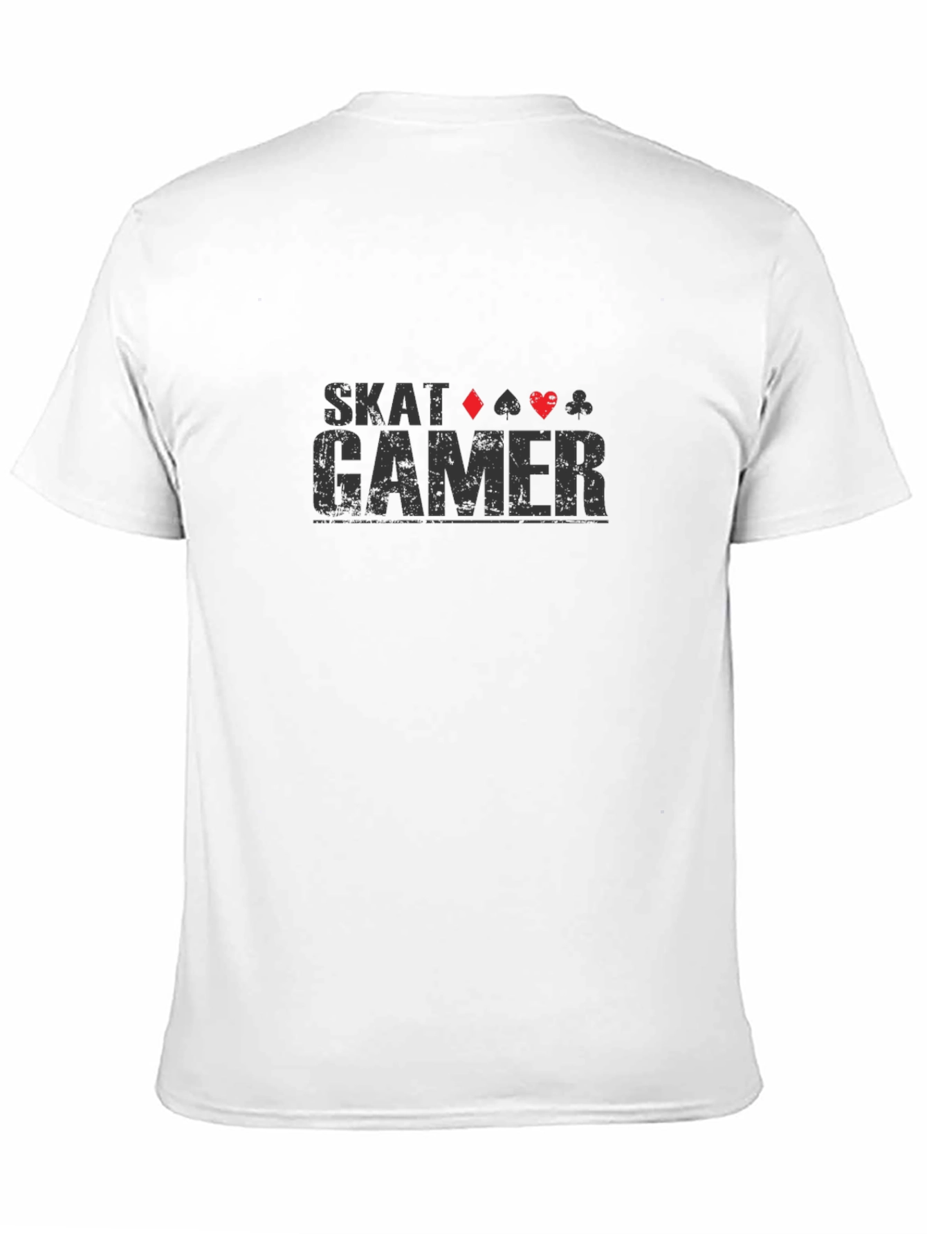 Skat Gamer T-Shirt - Black, Card Suits Graphic Tee - 11