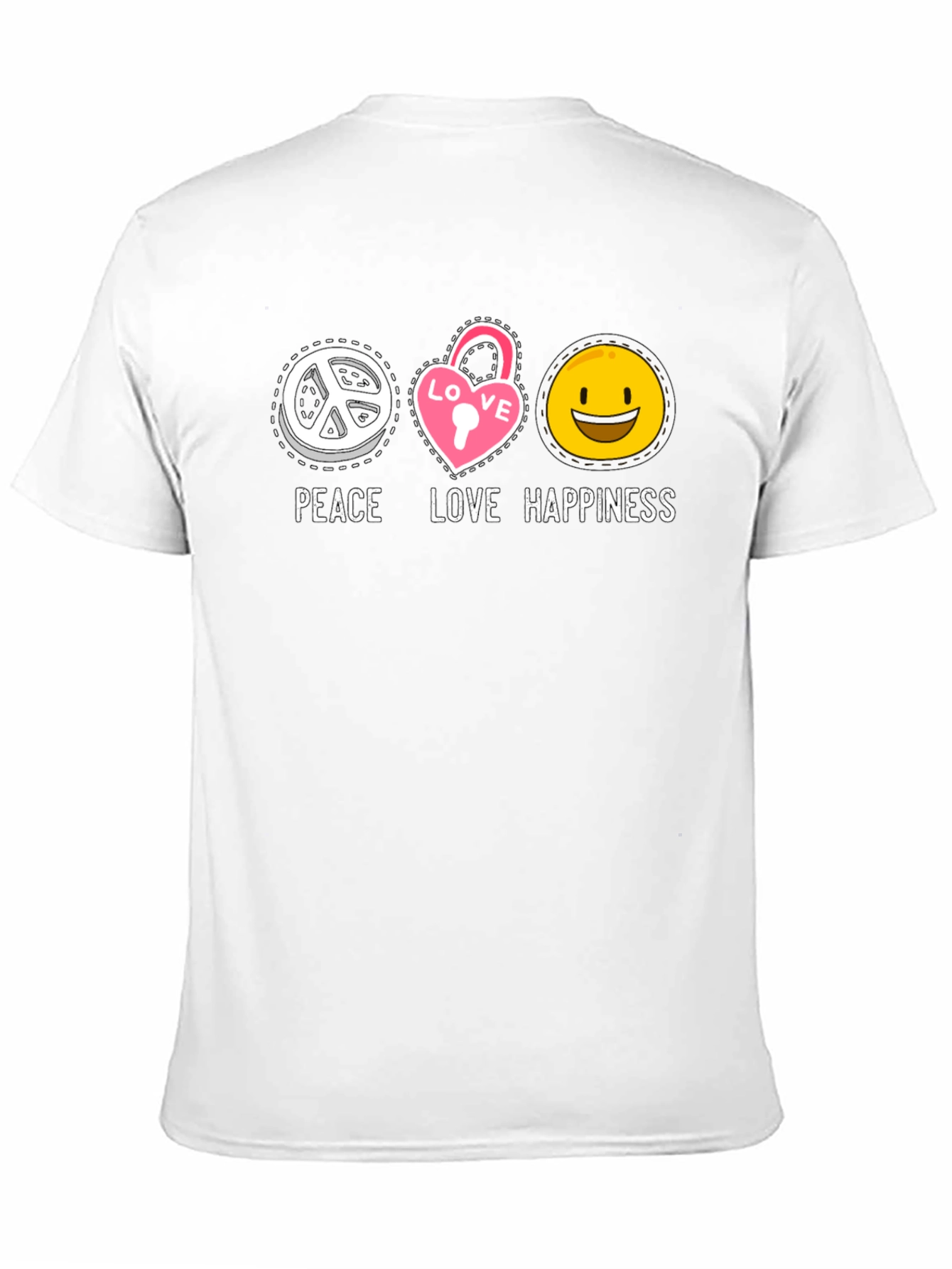 Black Peace Love Happiness Graphic Tee view 11