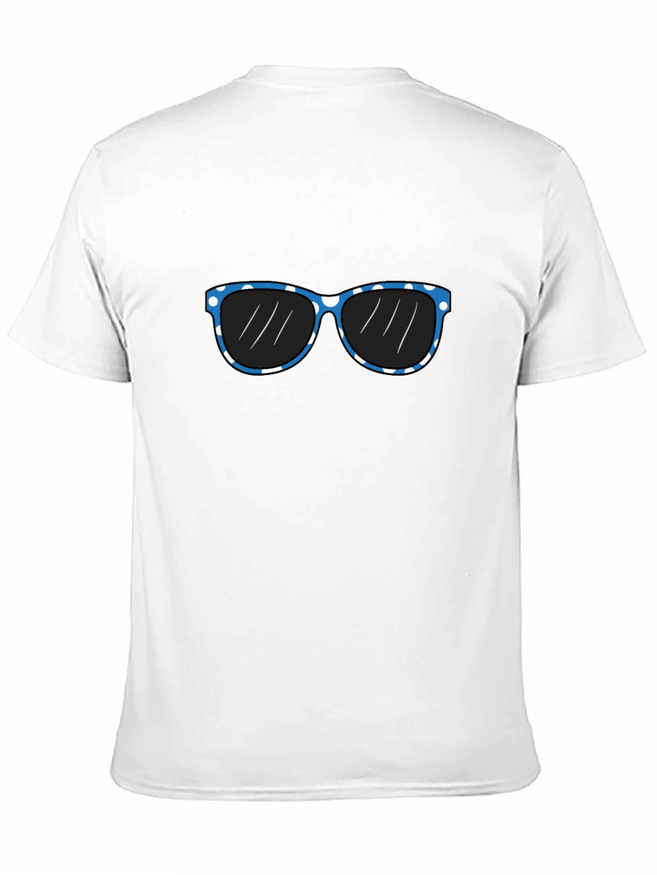 Black Black T-Shirt with Blue Polka Dot Sunglasses Graphic view 11