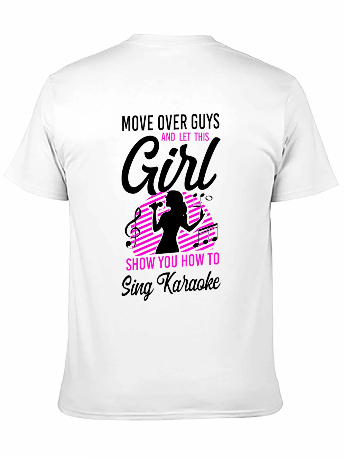 Black Move Over Guys Karaoke Girl Graphic Tee view 11