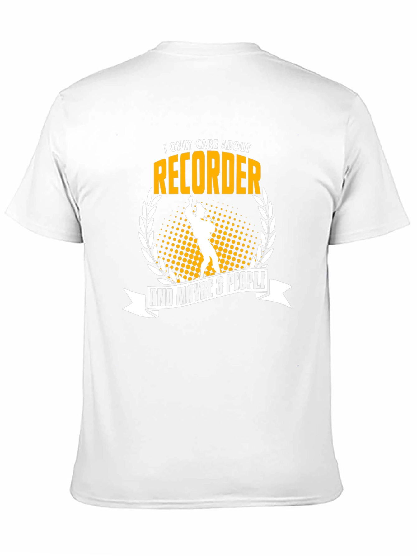 Black Recorder Player T-Shirt - I Only Care About Recorder view 11