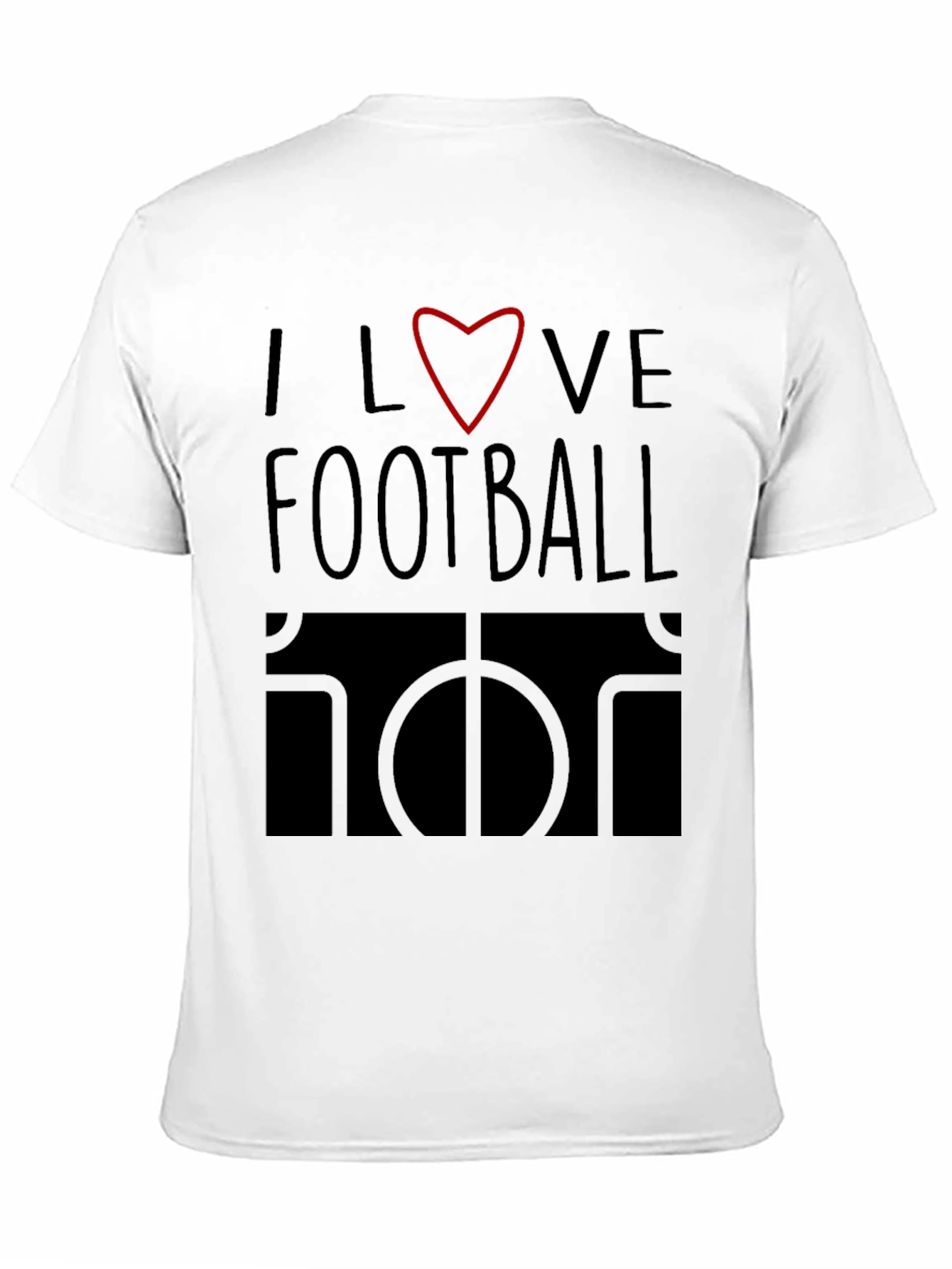 Black I Love Football Graphic Tee - Black Cotton T-Shirt view 11
