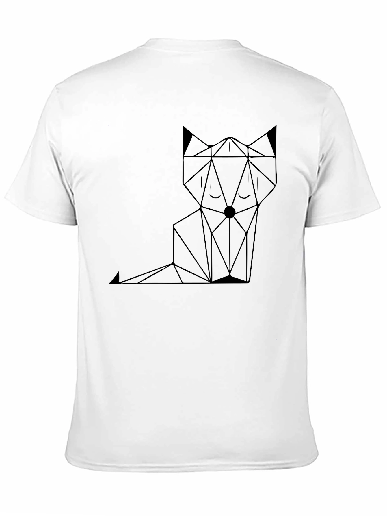 Black Geometric Fox Graphic Tee - Modern Minimalist Design view 11