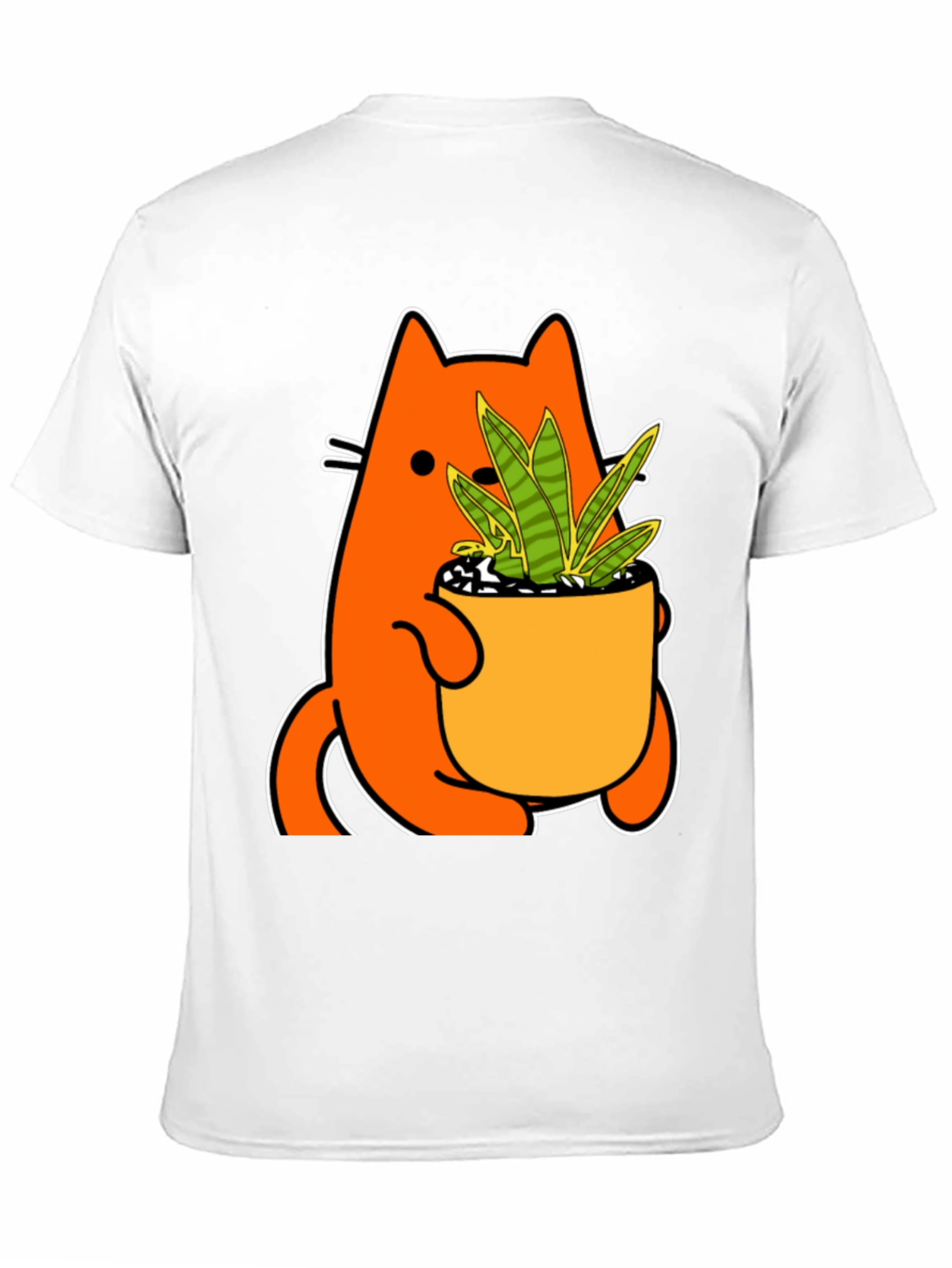 Black Cat Holding Potted Plant Graphic Tee view 11