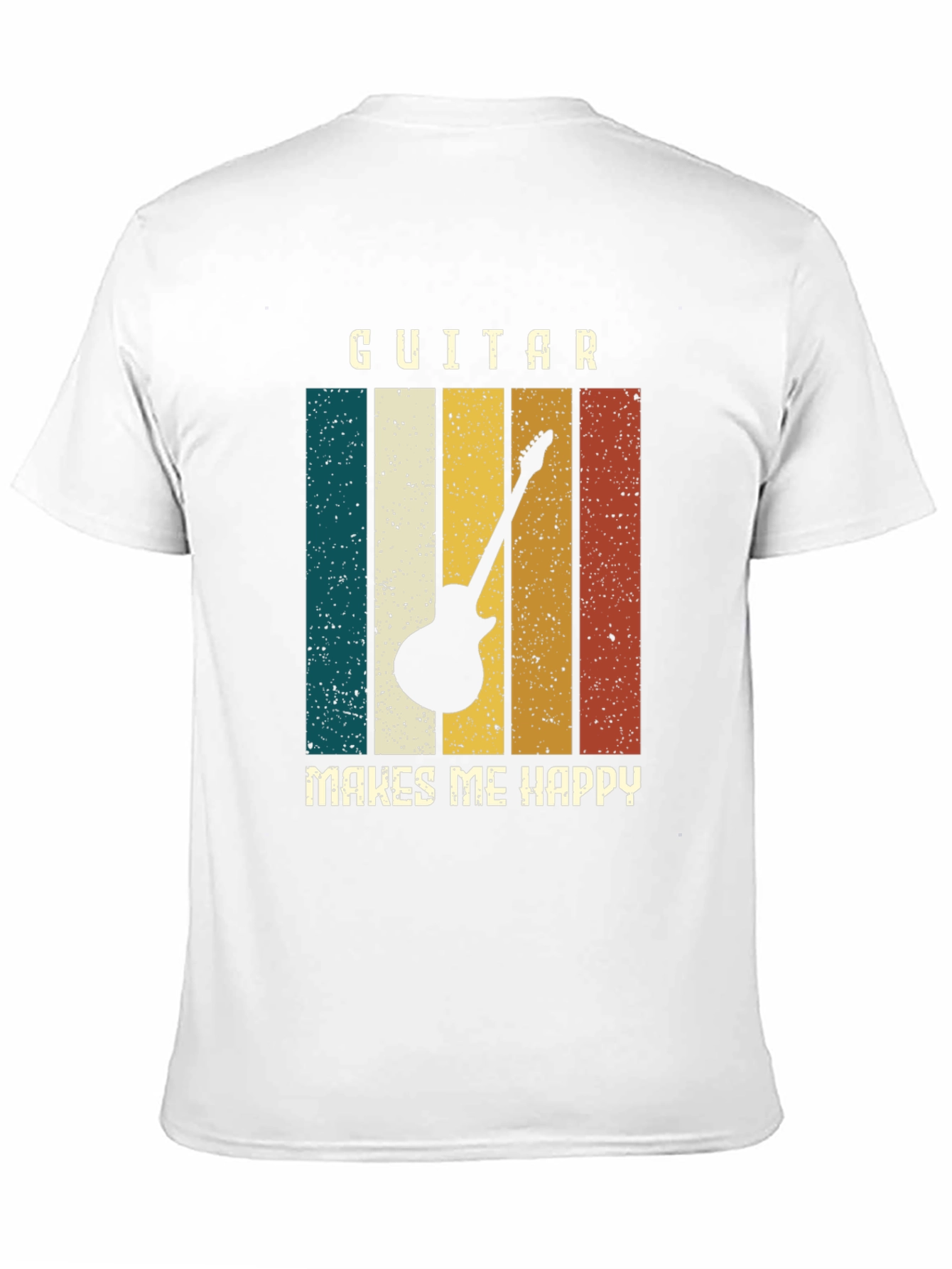 Black Guitar Makes Me Happy Graphic T-Shirt view 11
