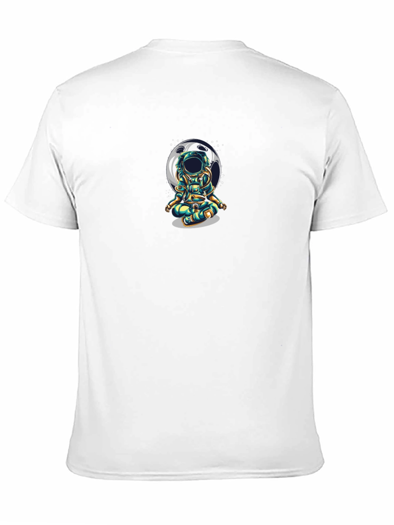 Black Astronaut Meditating Moon T-Shirt - Black view 11