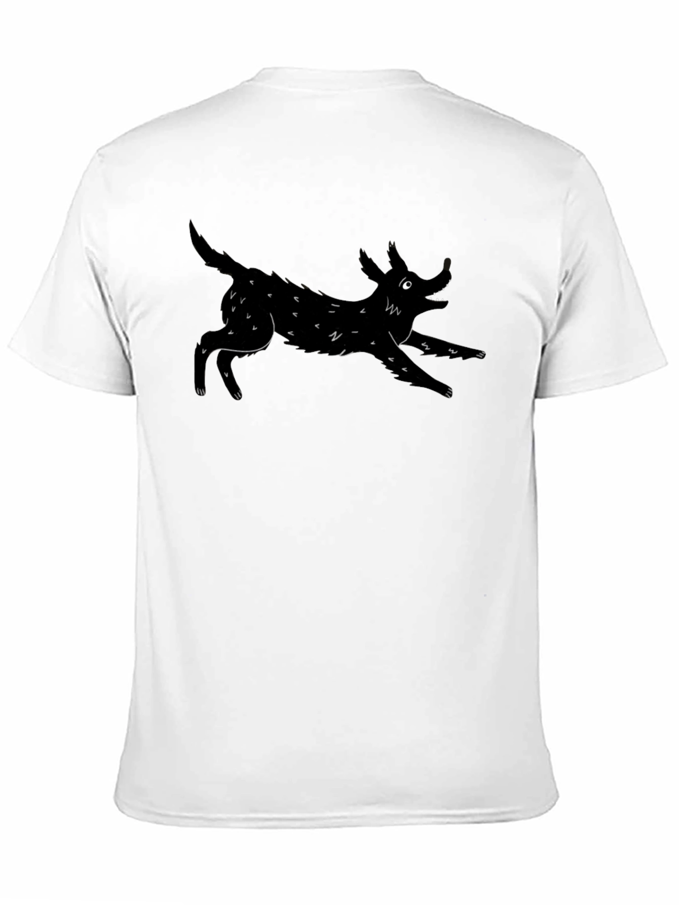 Men's Black T-Shirt with Dog Graphic - 11