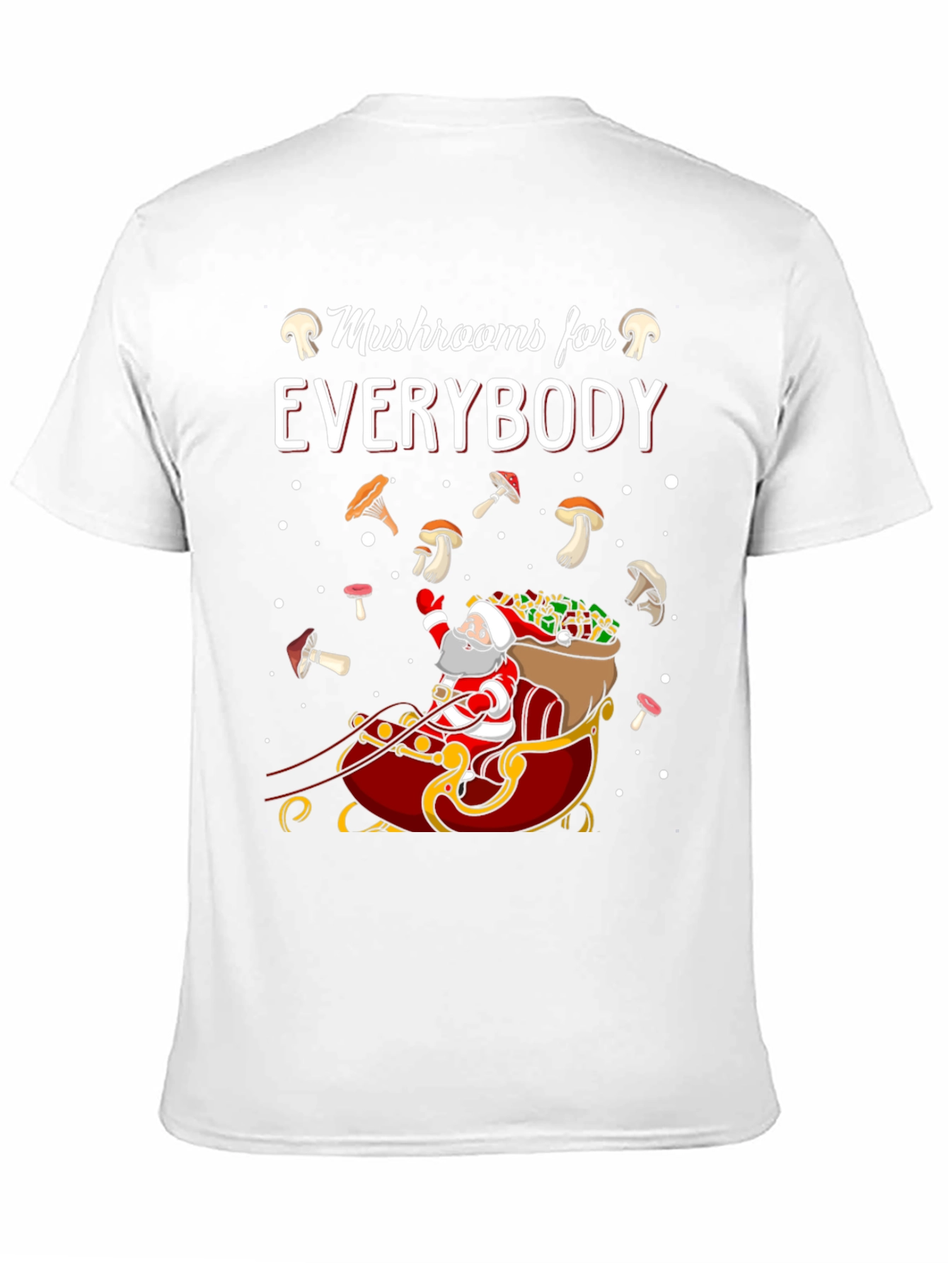 Black Mushroom Lovers Santa Sleigh Graphic Tee view 11