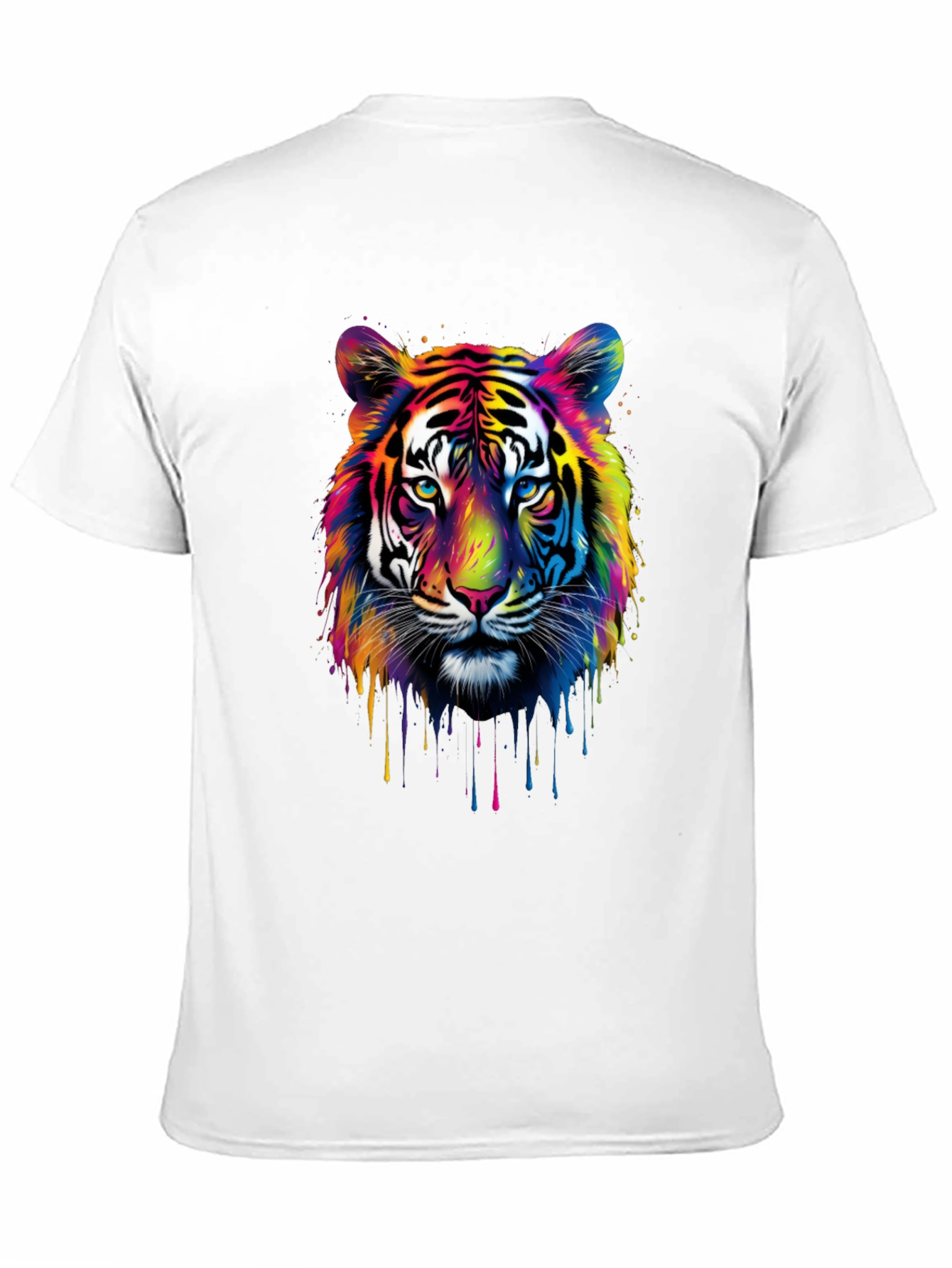 Black Colorful Tiger Graphic T-Shirt view 11
