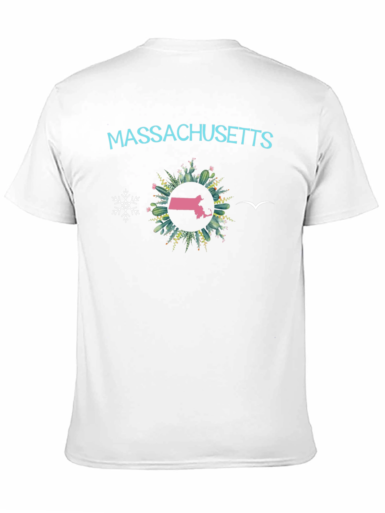 Black Massachusetts Graphic Tee - Cactus & State Pride! view 11