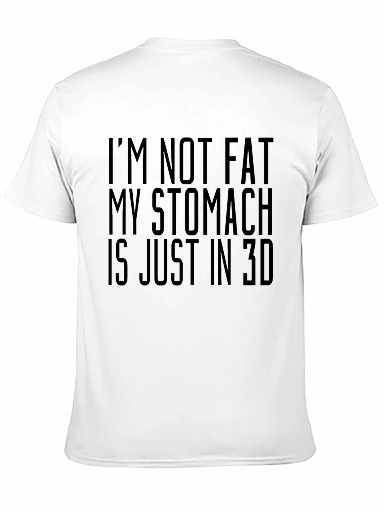 Black Funny 3D Stomach Men's Black T-Shirt view 11