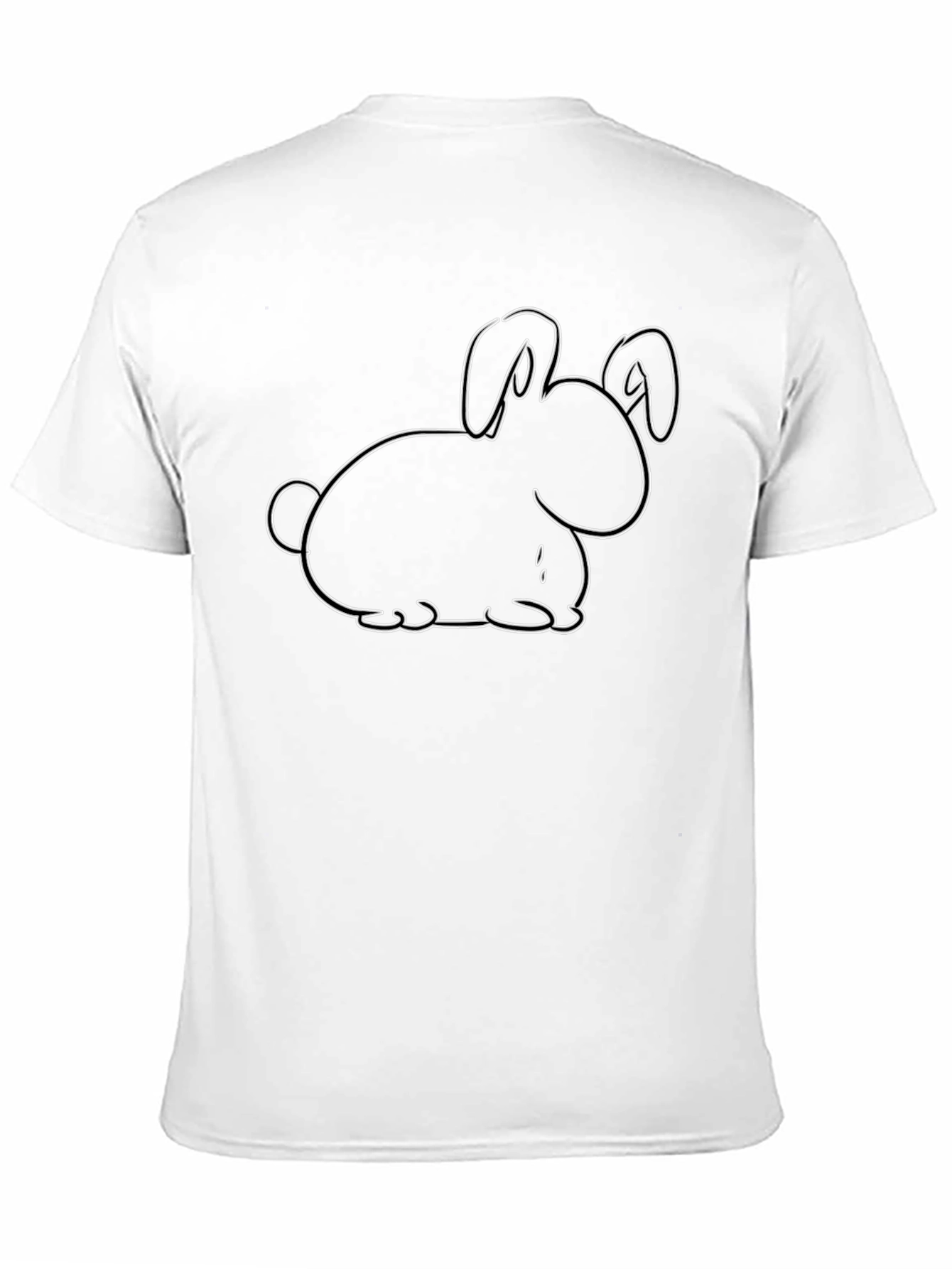 Black Black Bunny Outline Graphic Tee - Casual Cotton Comfort view 11