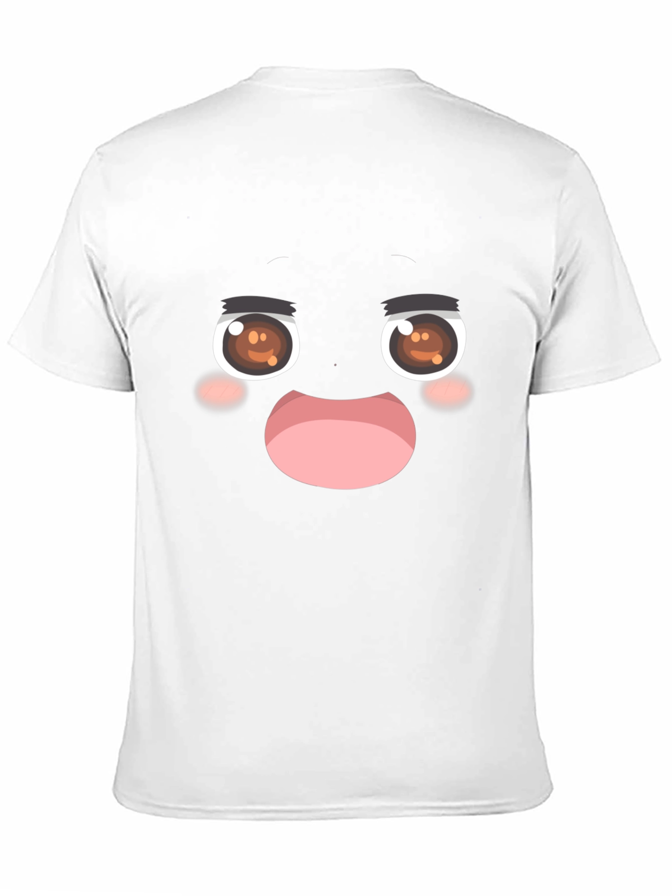Black Funny Anime Face Black T-Shirt view 11