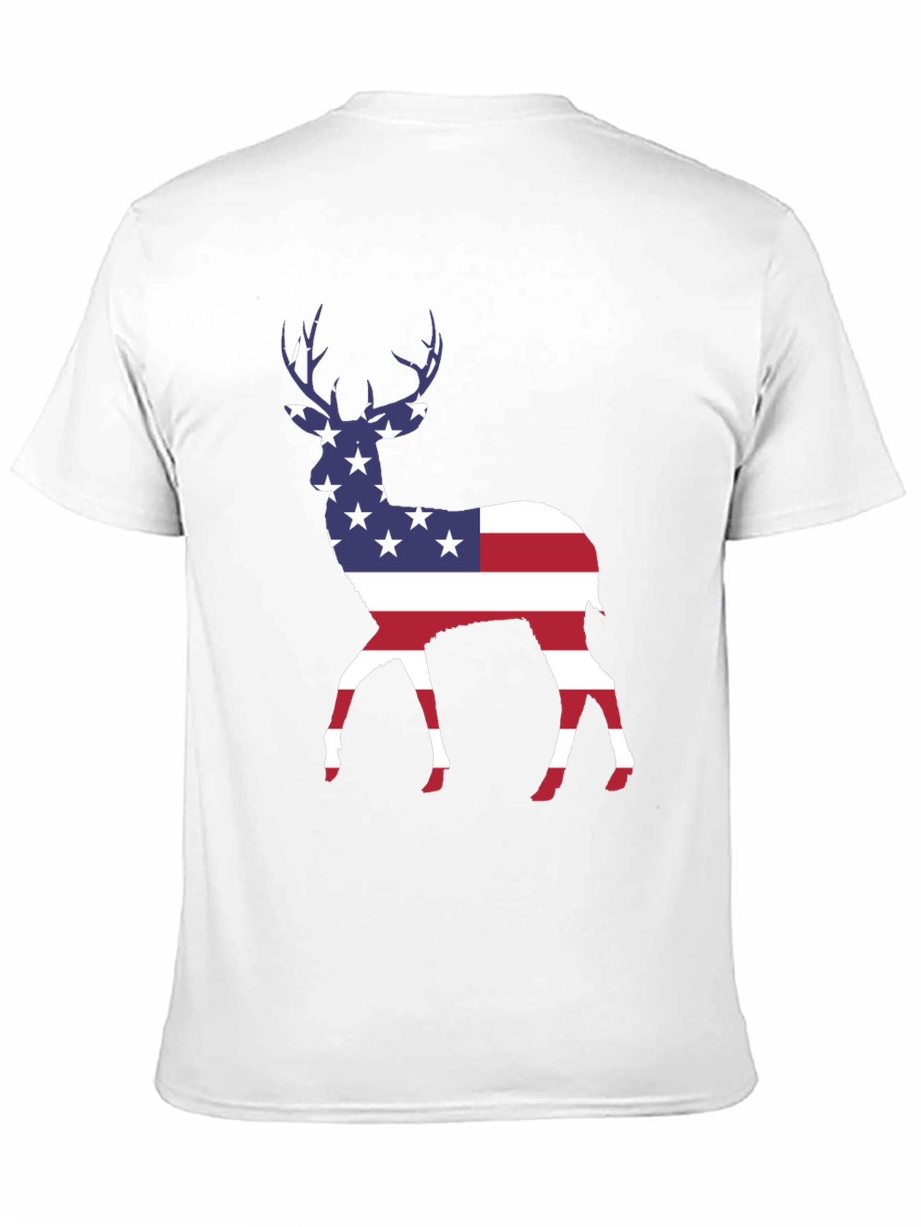 Black American Flag Deer T-Shirt - Patriotic Style view 11