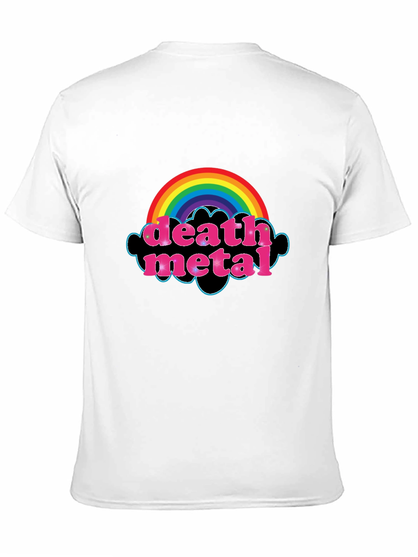 Black Death Metal Rainbow T-Shirt - Black Graphic Tee view 11