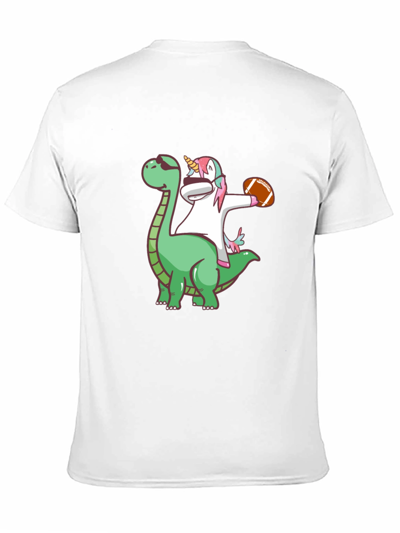 Black Dino Unicorn Football T-Shirt view 11