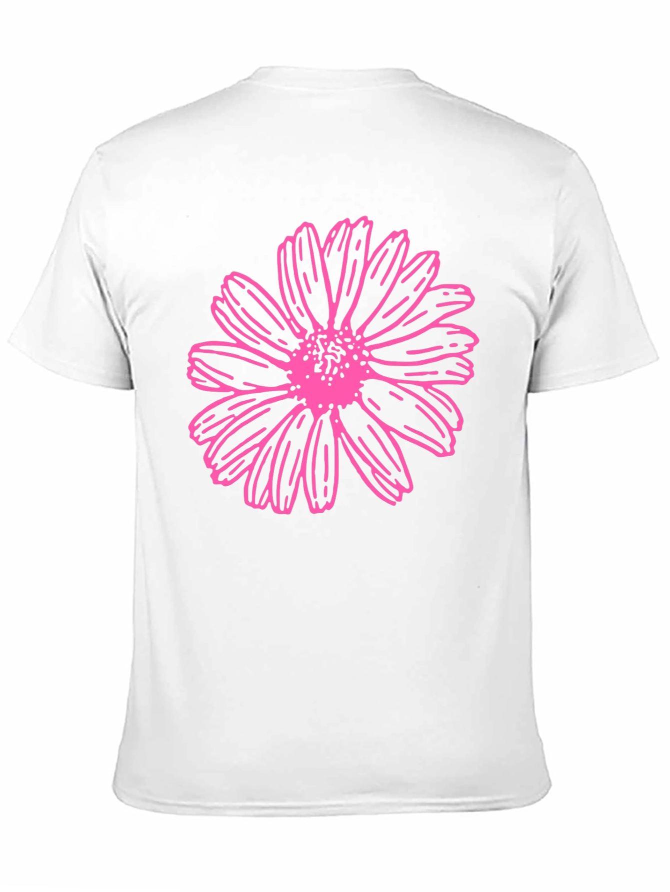 Black Pink Daisy Graphic T-Shirt - Black Cotton Blend view 11