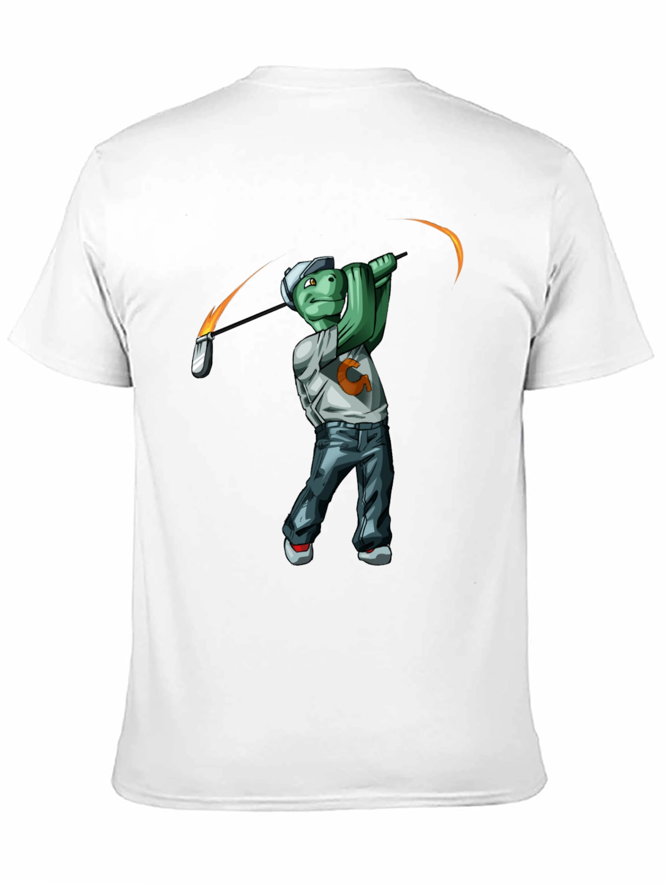Black Golfing Turtle Graphic T-Shirt - Funny Tee view 11