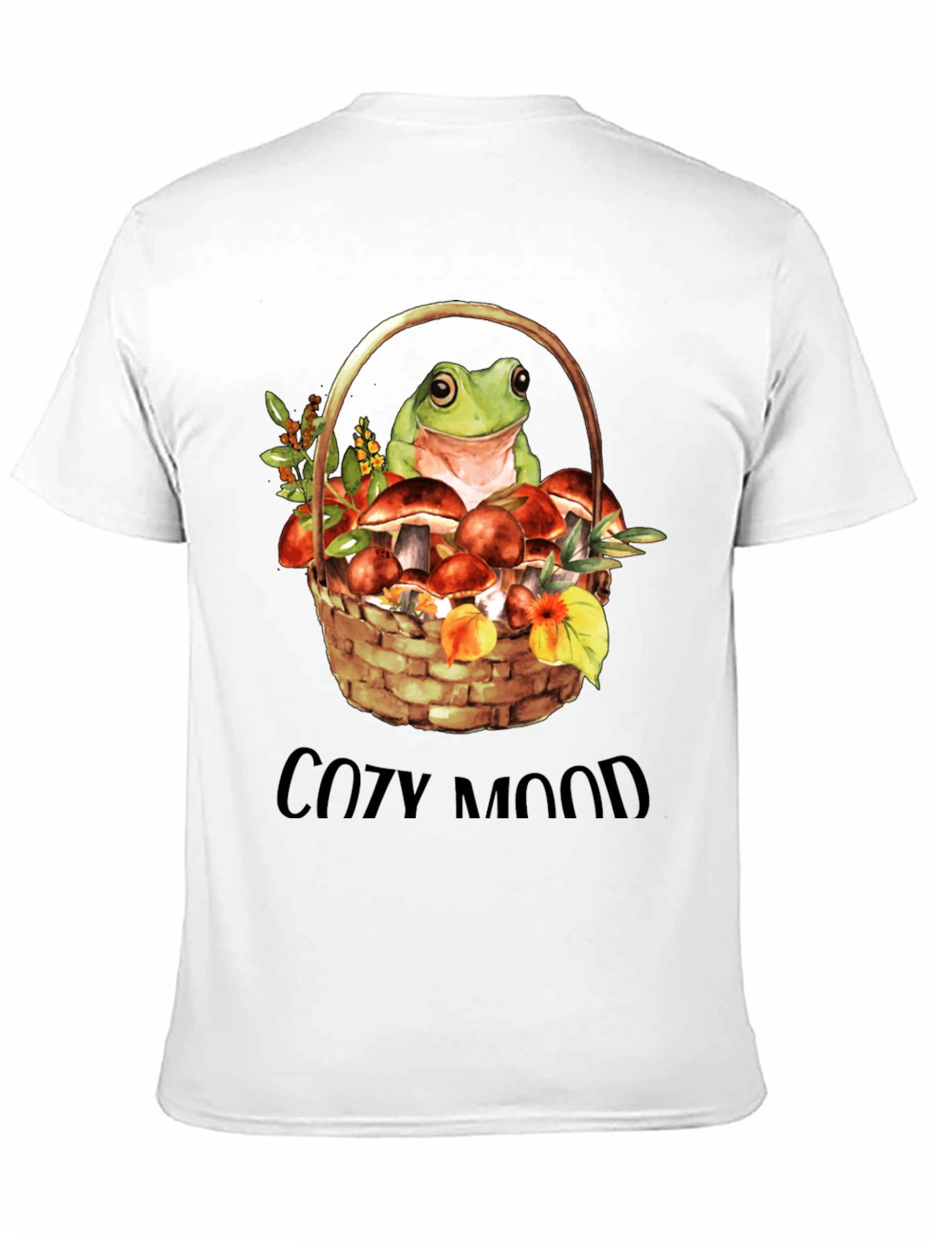 Cozy Mood Frog & Mushroom Basket Graphic Tee - 11