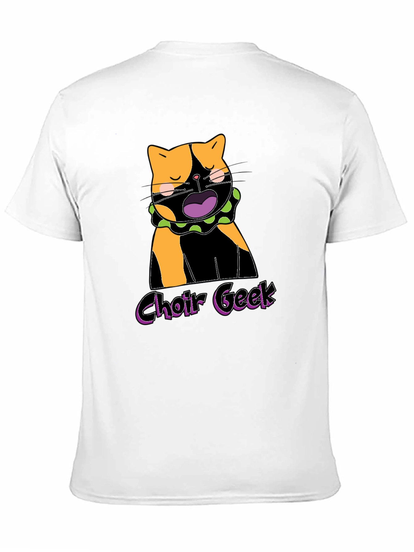Black Choir Geek Cat Graphic Tee - Black Cotton T-Shirt view 11