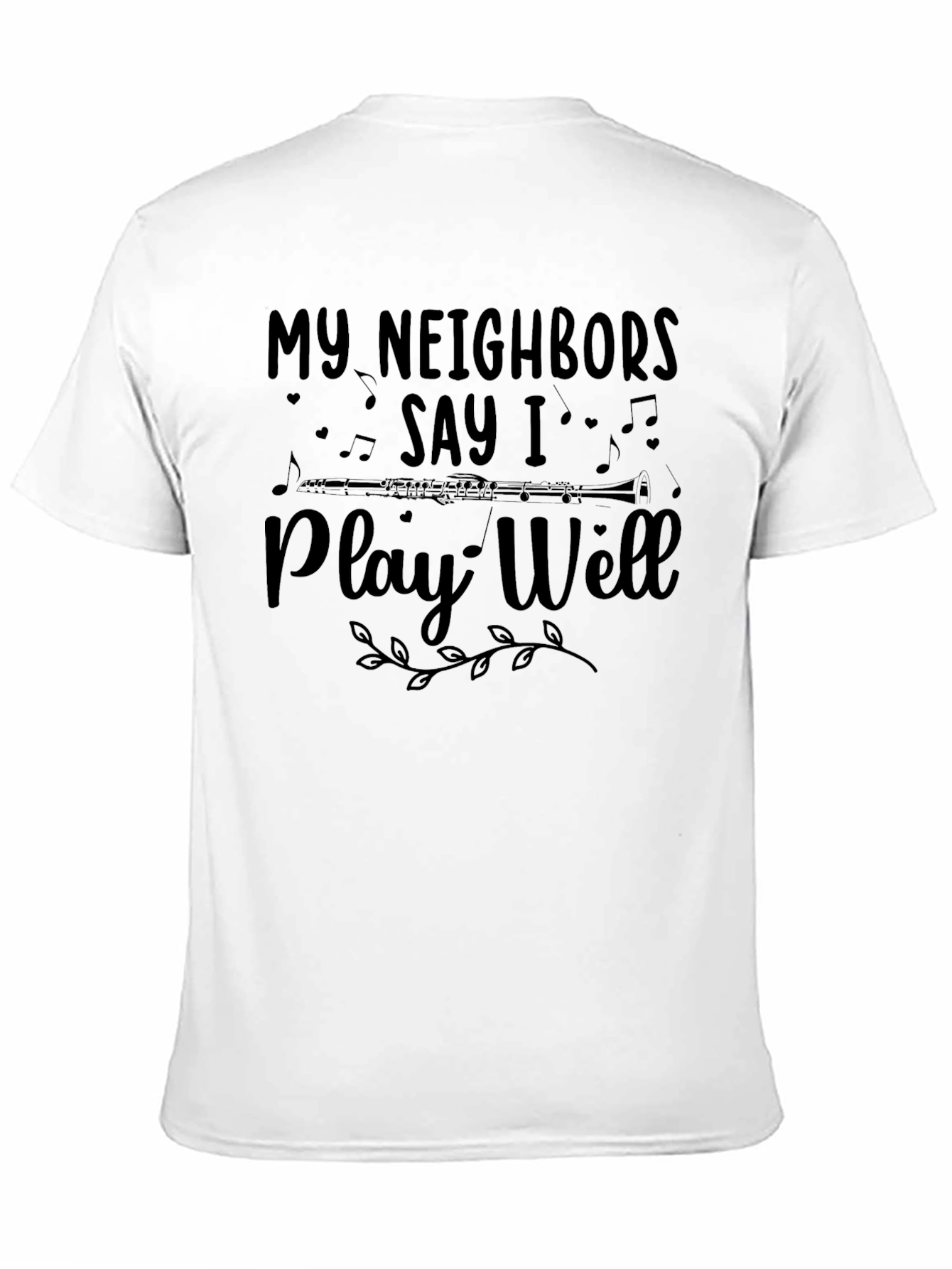 Black My Neighbors Say I Play Well T-Shirt view 11