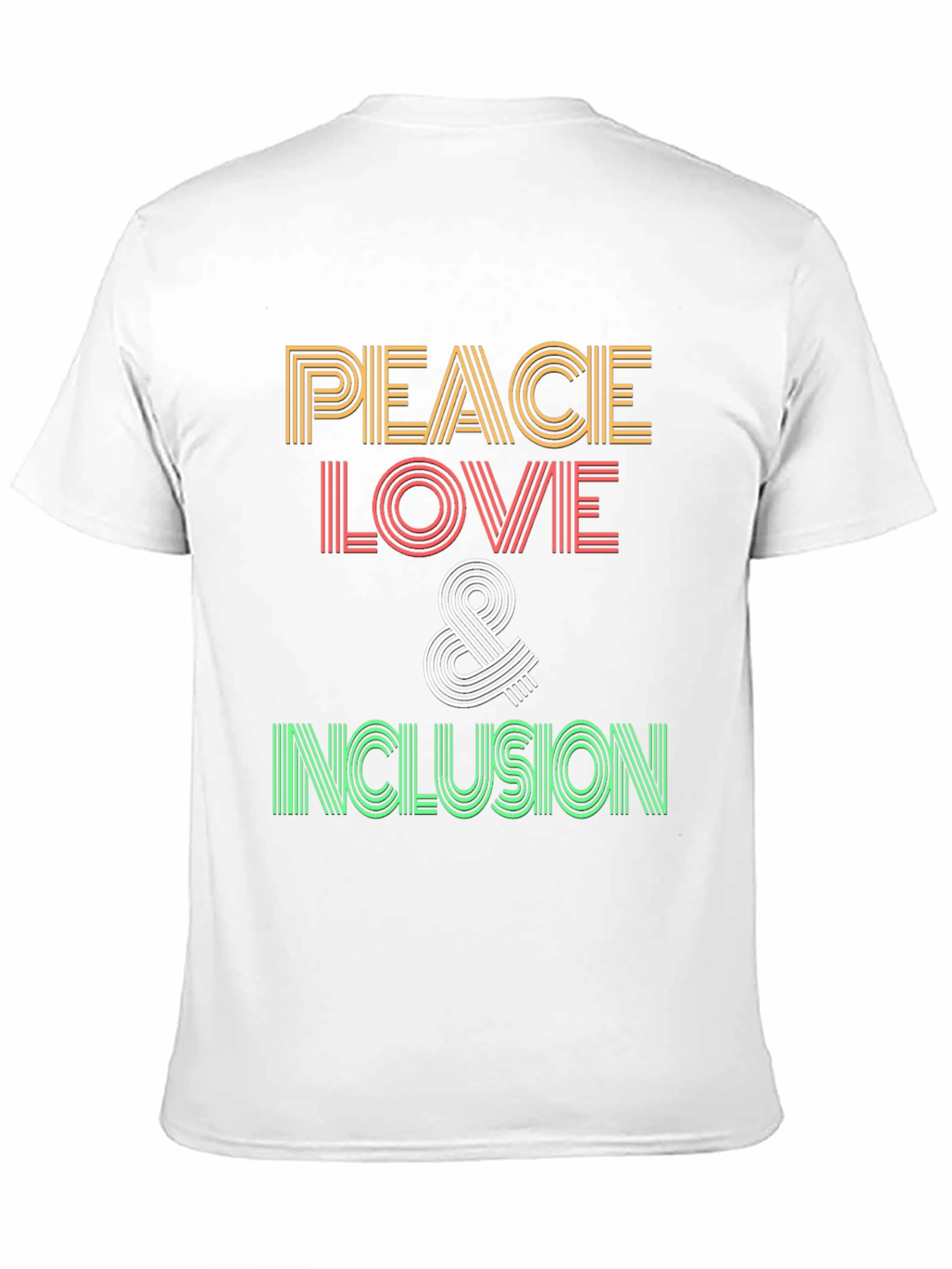 Black Peace Love and Inclusion Graphic T-Shirt view 11