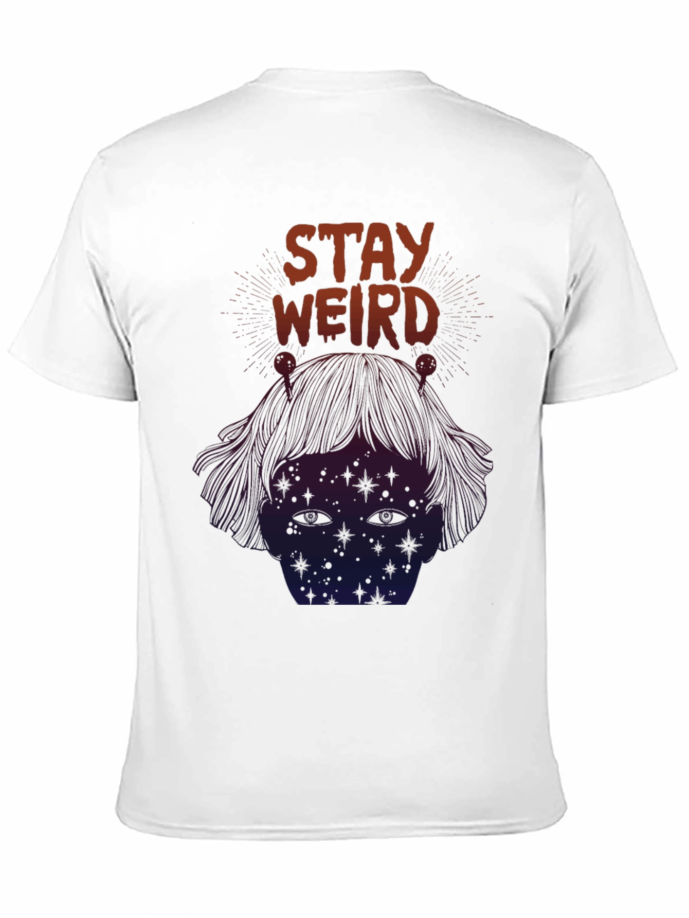 Black Stay Weird Graphic Tee - Black Short Sleeve Unisex T-Shirt view 11