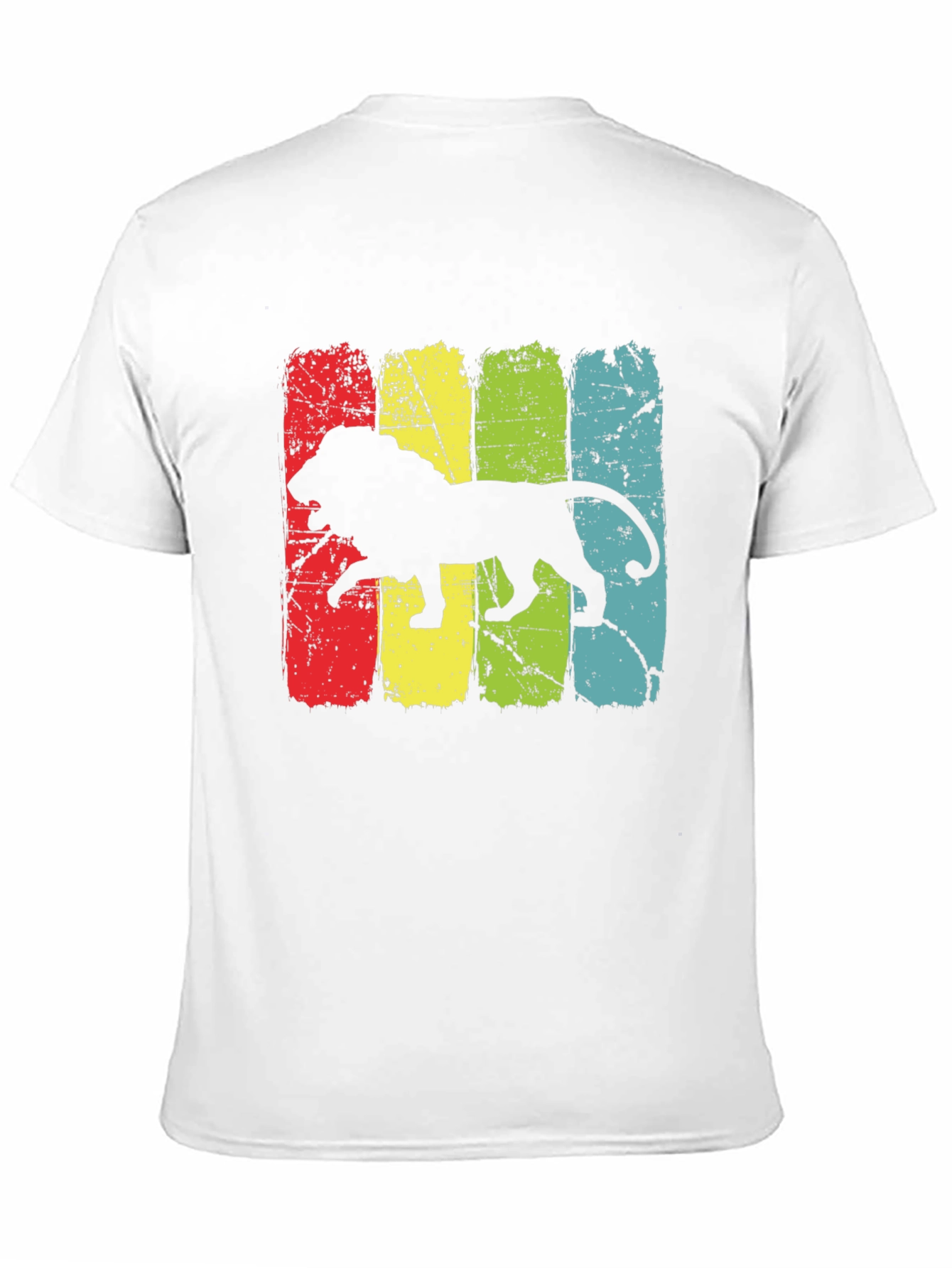 Black Retro Lion Graphic Tee - Men's Short Sleeve Black T-Shirt view 11