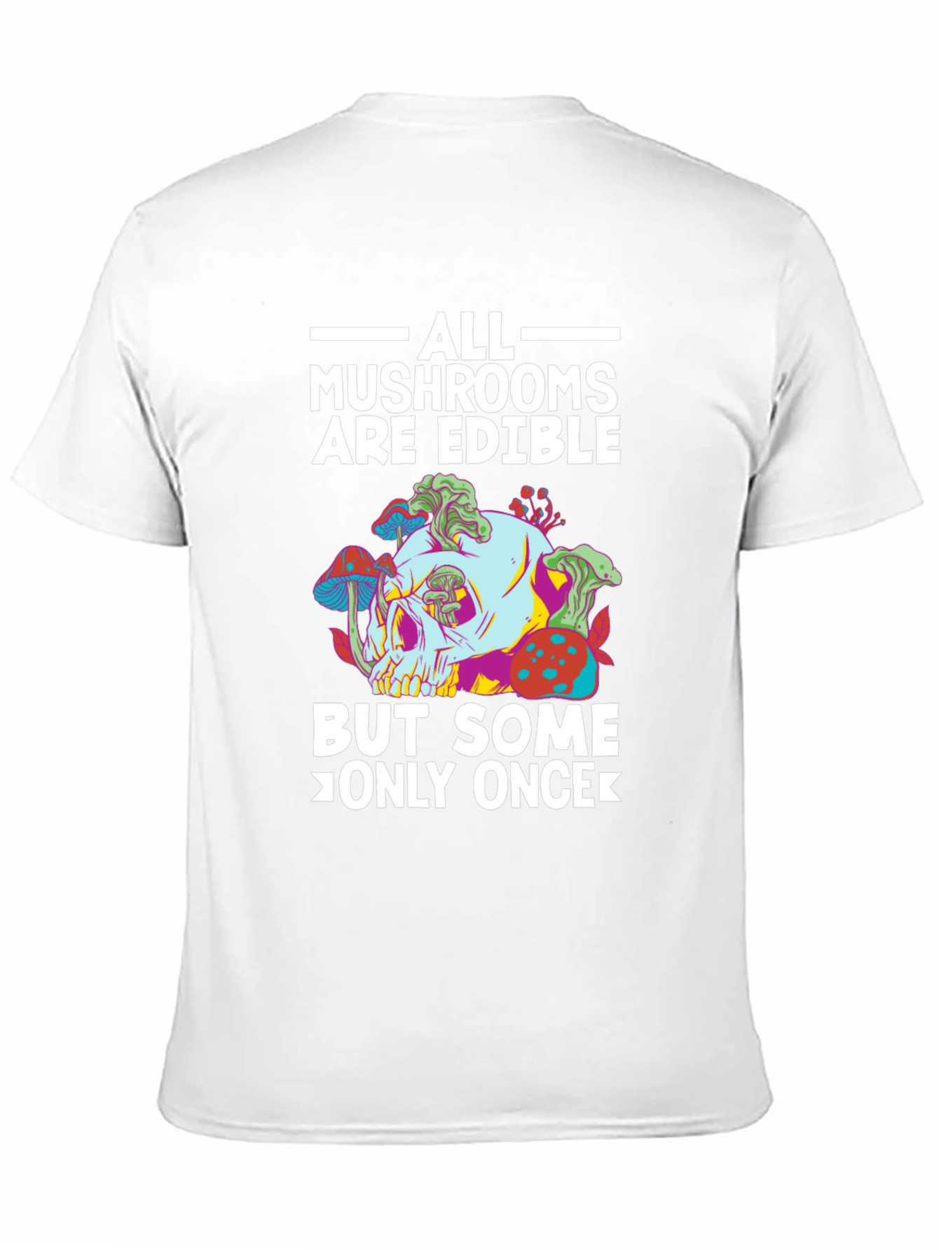 Black Mushroom Skull T-Shirt - Edible Joke Tee view 11