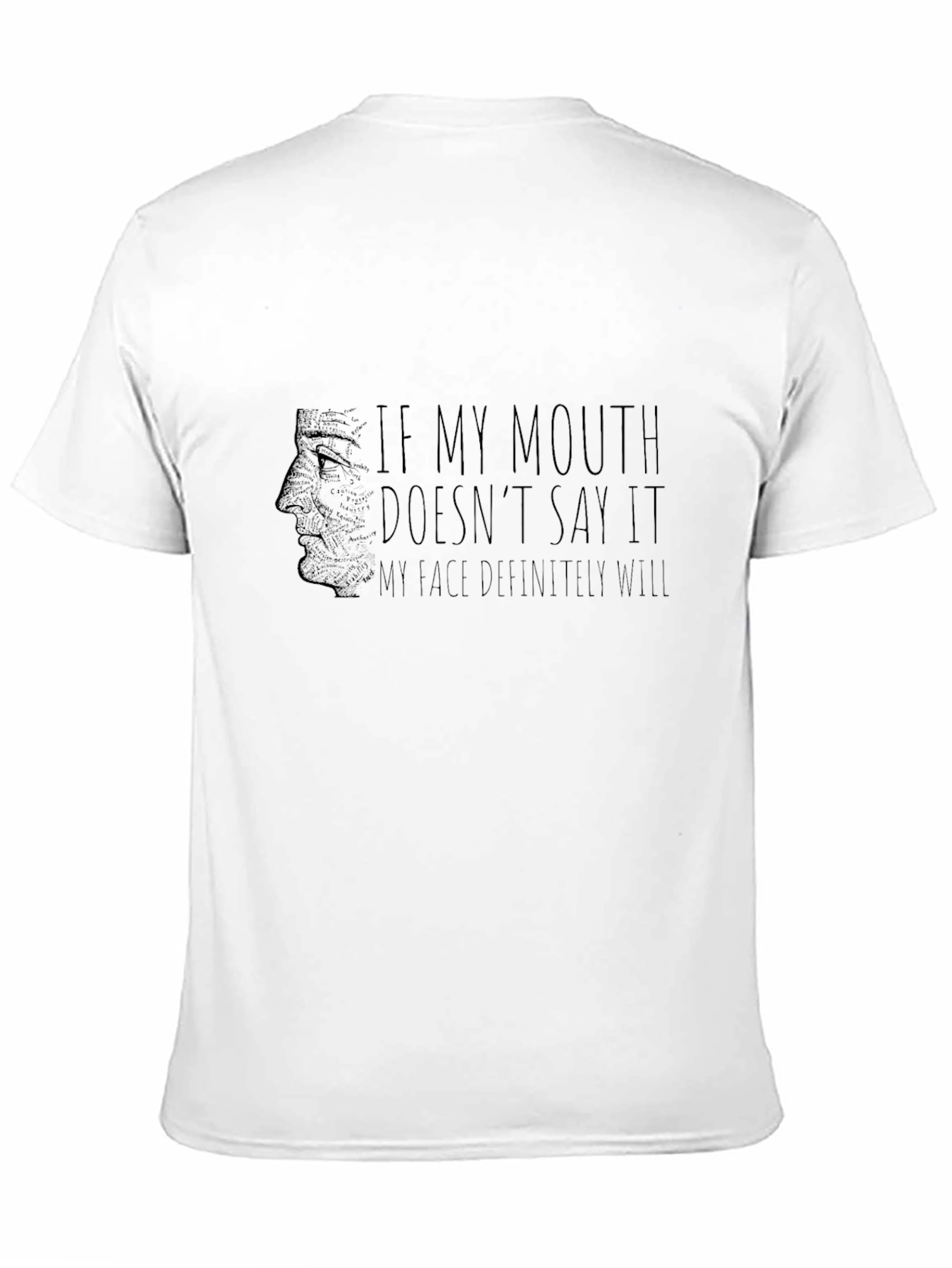 Black Expressive Face T-Shirt - Black Humor Tee view 11