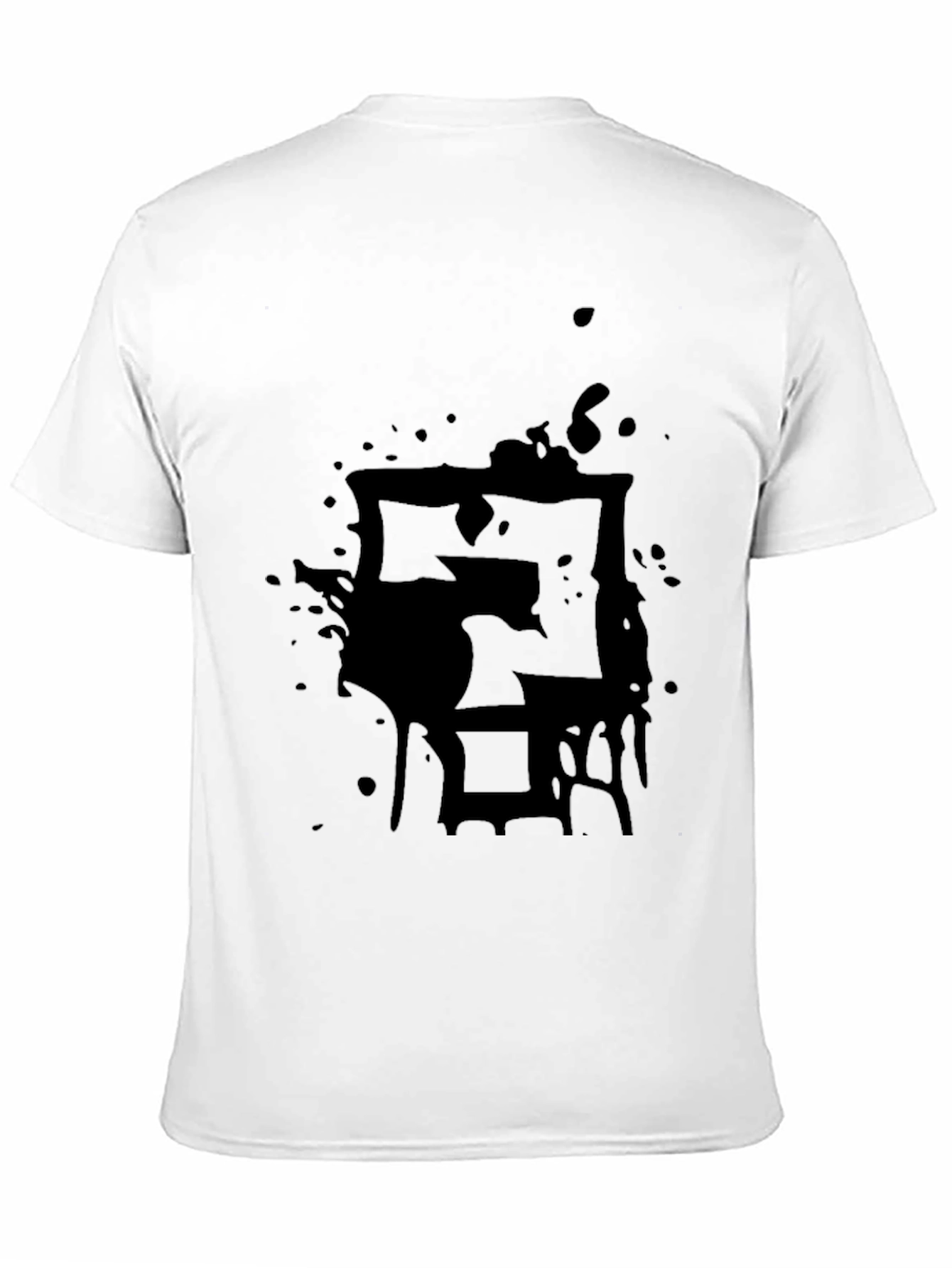 Black Men's Black Graphic Tee - Abstract Design view 11