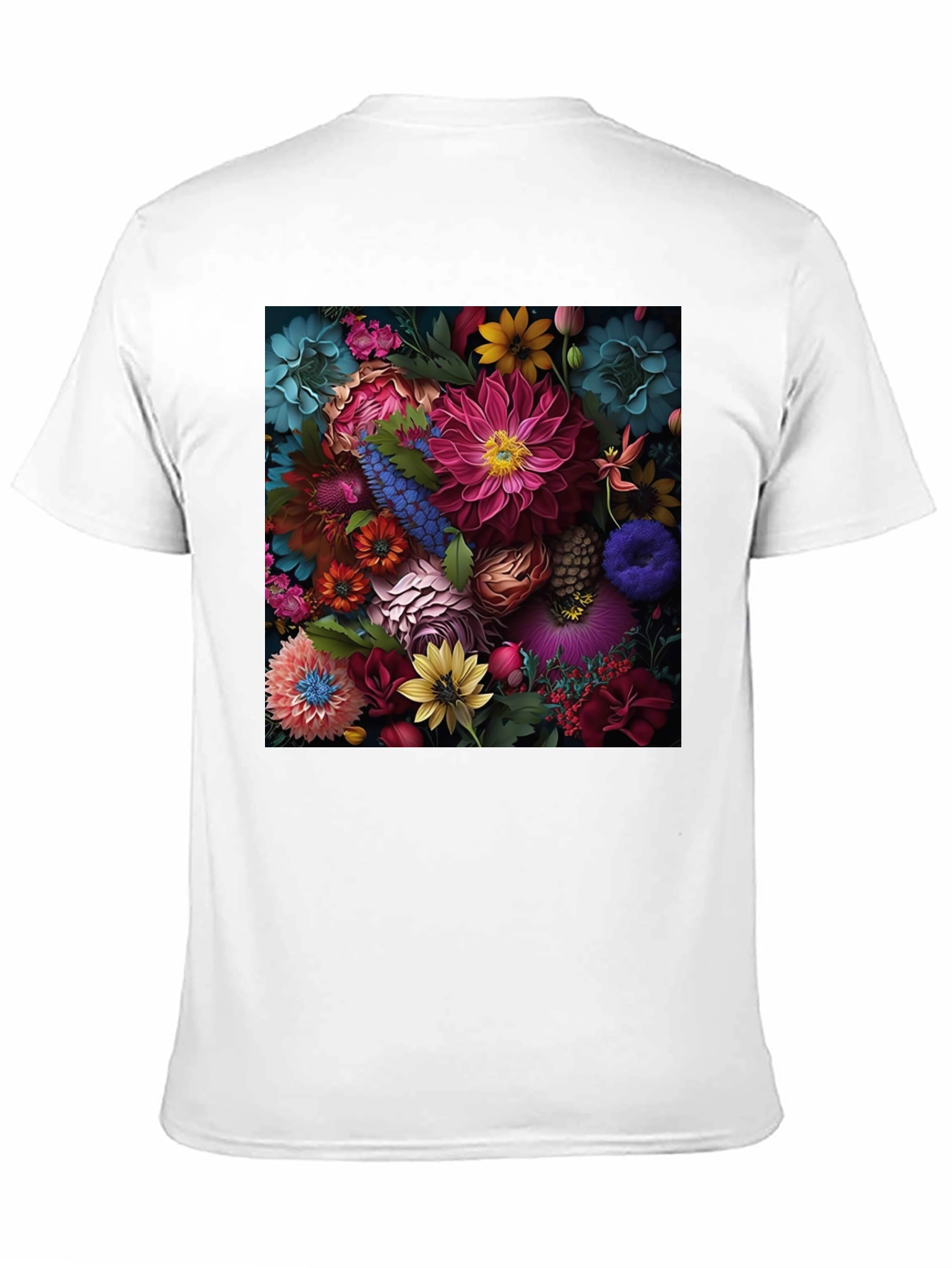 Black Floral Print Black T-Shirt view 11