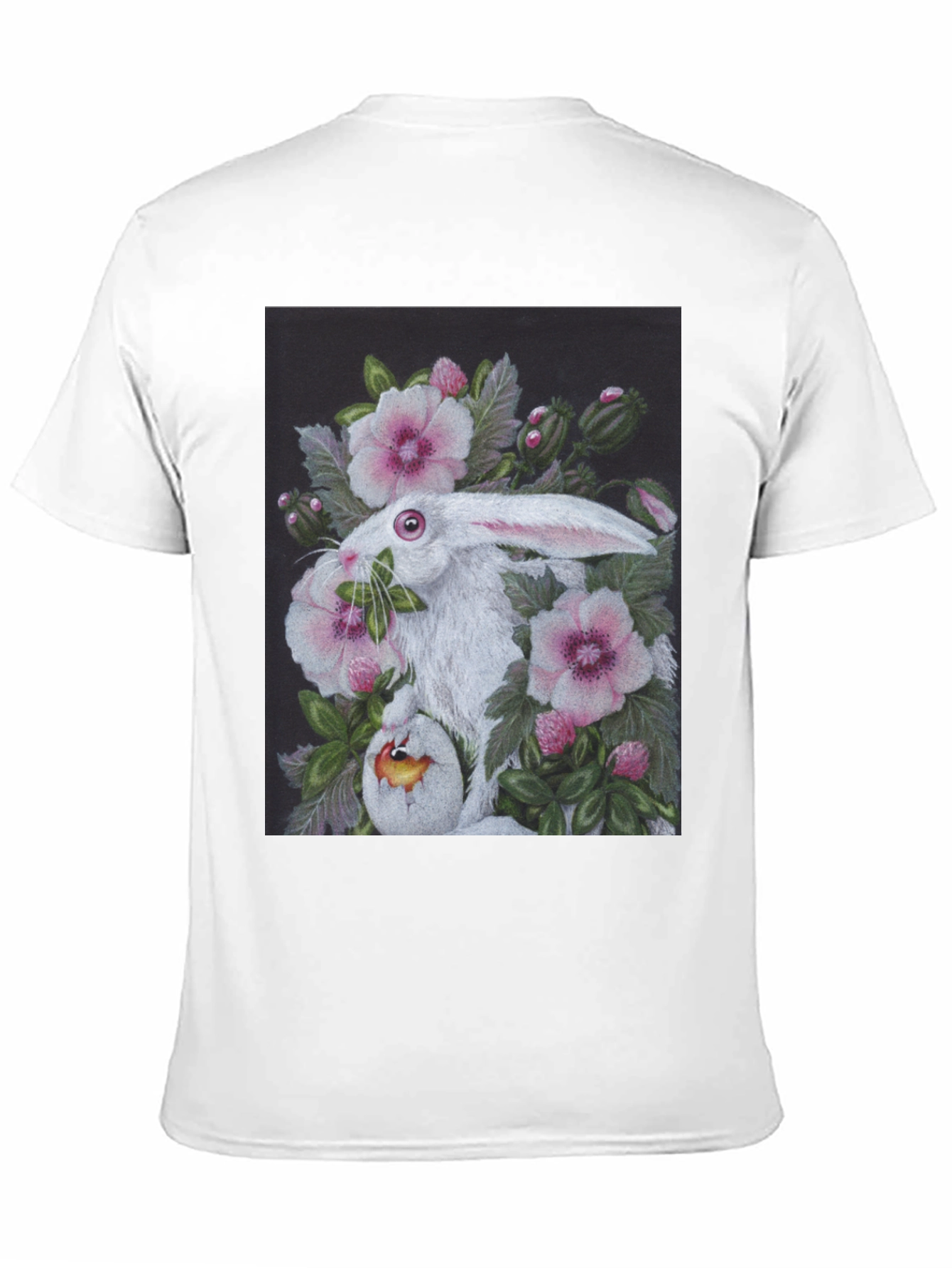 Black Floral Rabbit T-Shirt - Unique Easter Design view 11