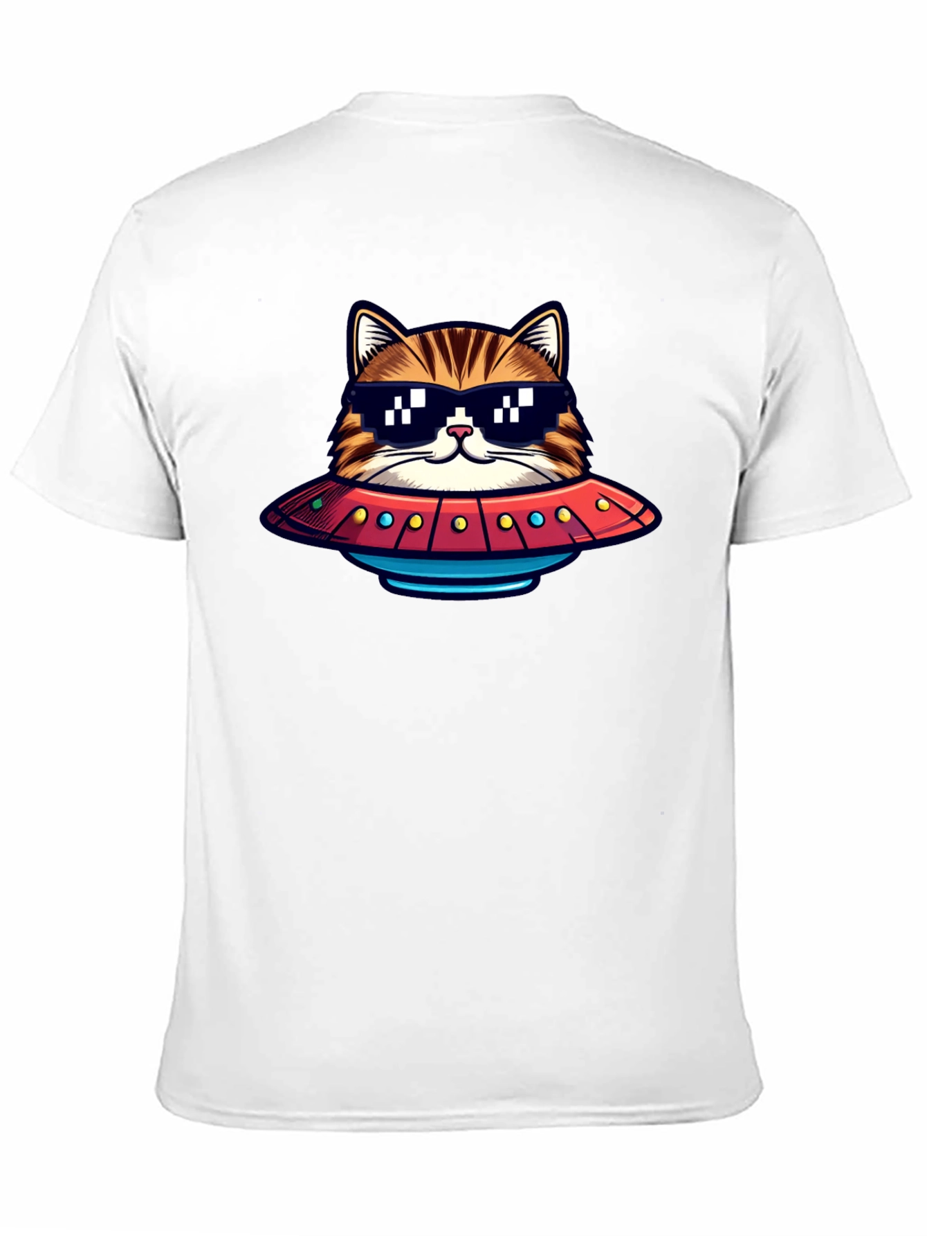 Black Cool Cat UFO Graphic T-Shirt view 11