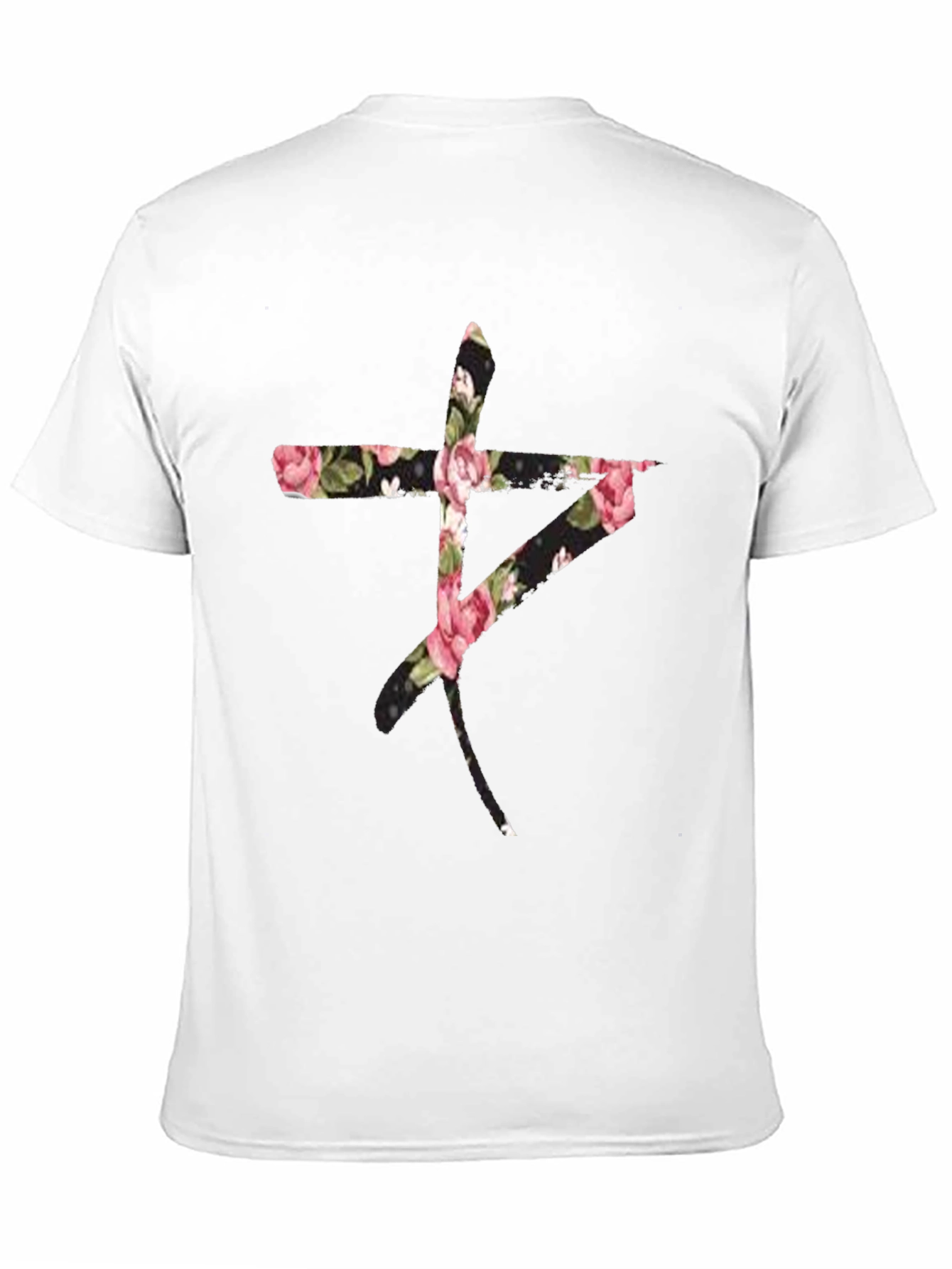 Black Floral Symbol Black T-Shirt view 11