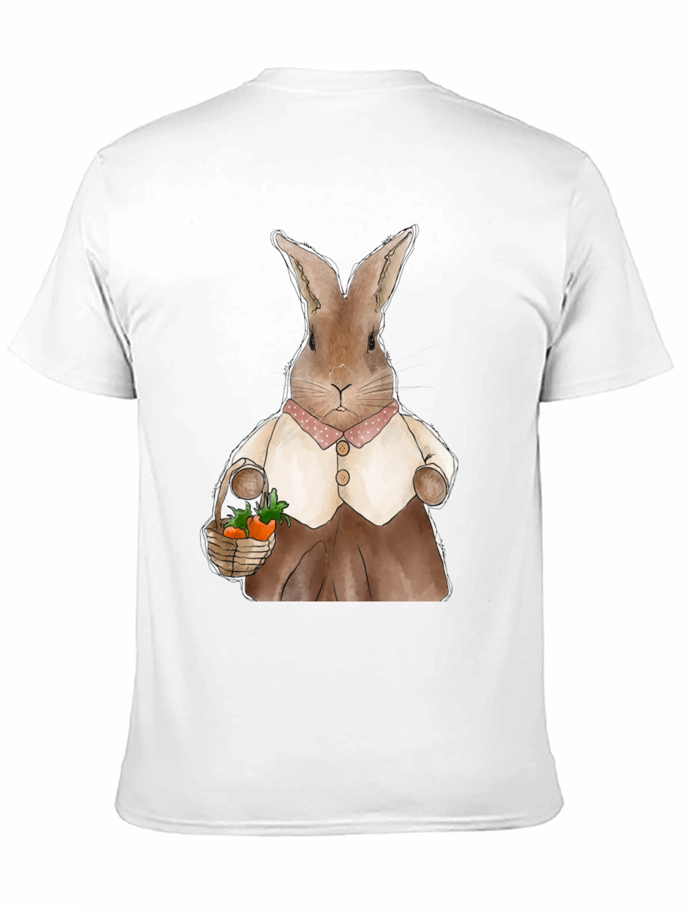 Black Cute Bunny Carrot Basket Graphic T-Shirt view 11