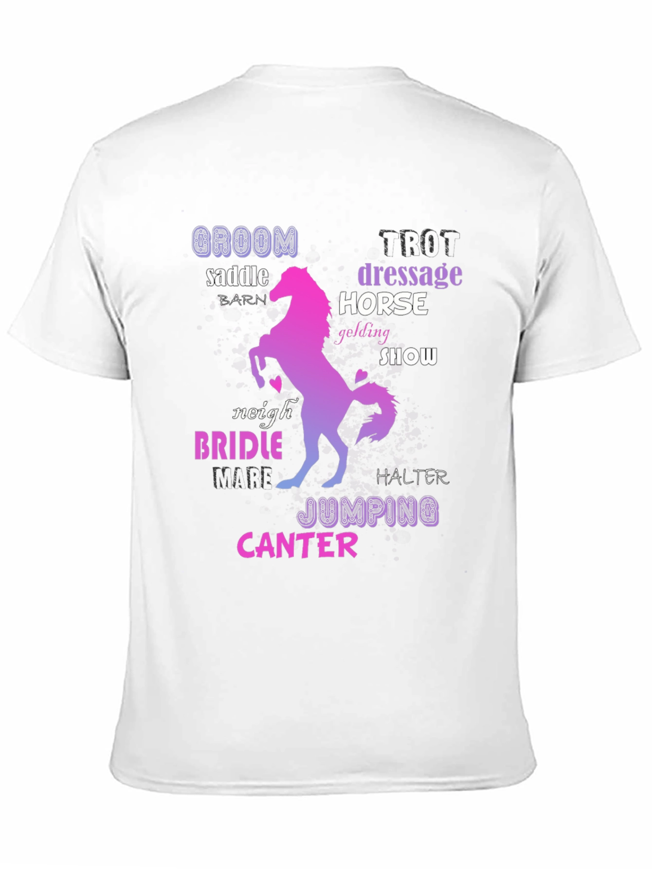 Black Equestrian Word Art T-Shirt view 11