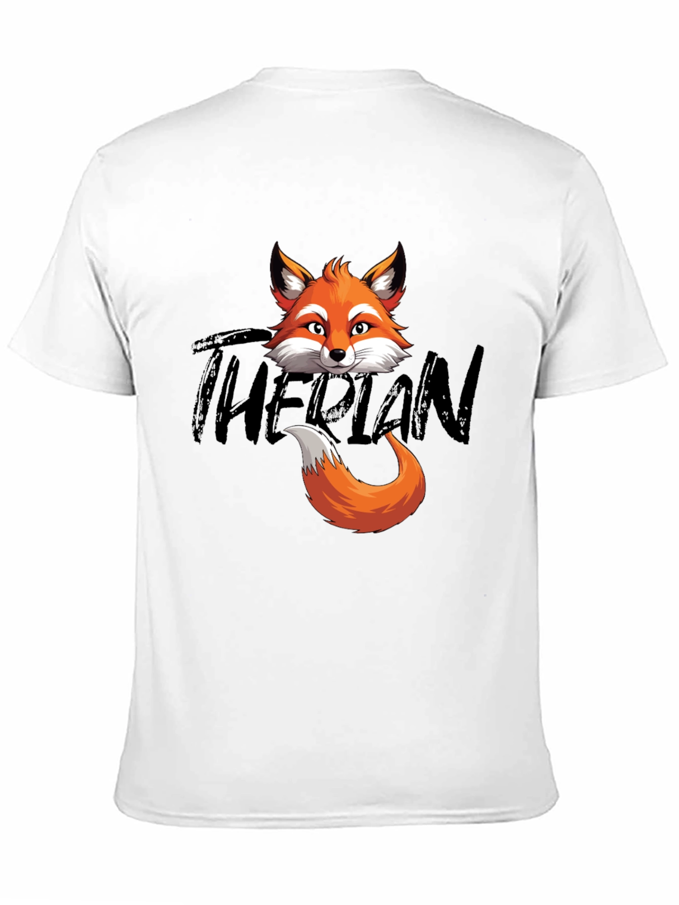 Black Fox Head & Tail Graphic T-Shirt - The Plan view 11
