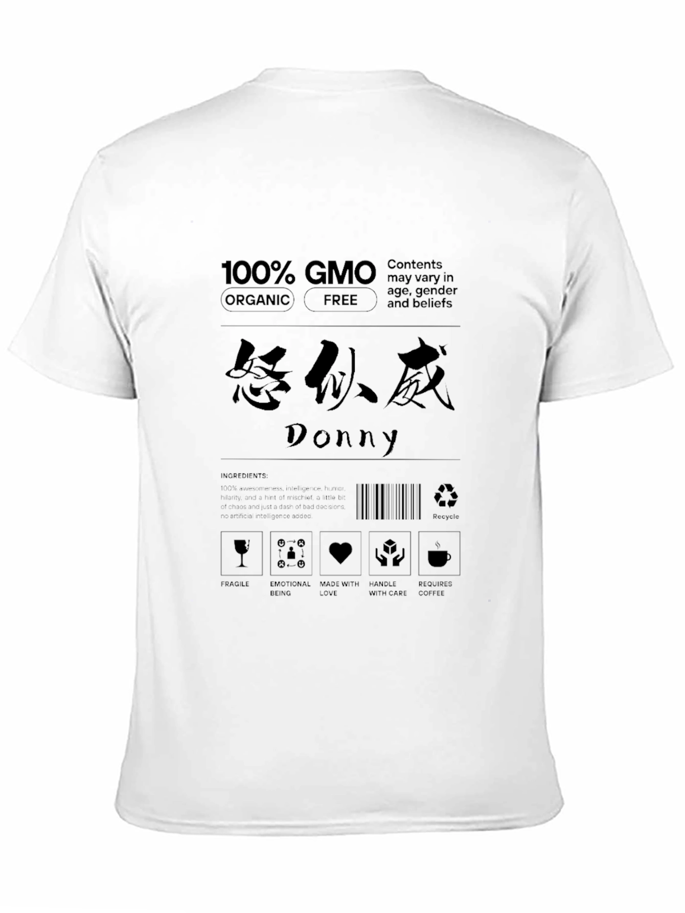 Black 100% GMO Organic Graphic T-Shirt view 11