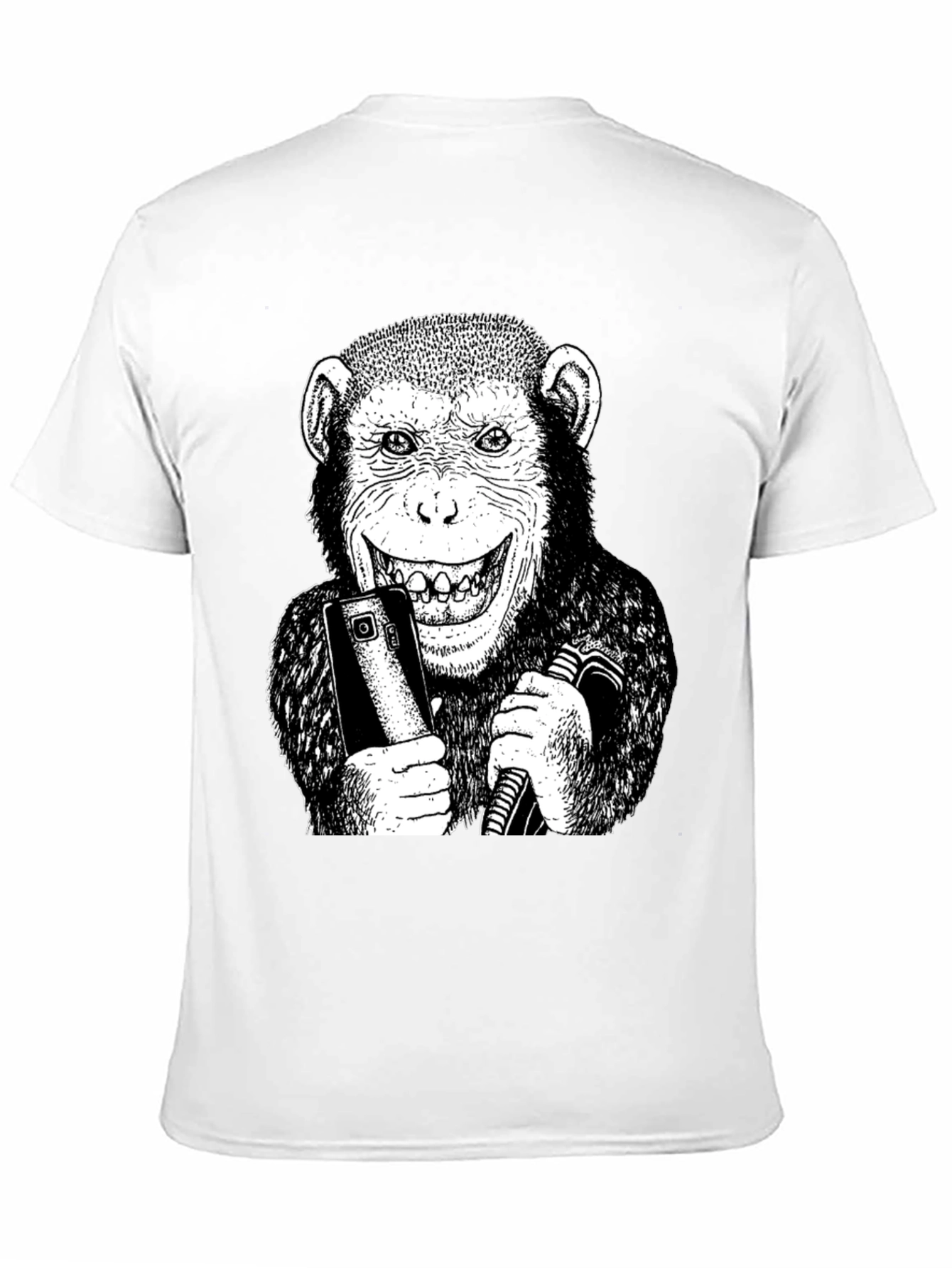 Black Monkey Selfie Graphic Tee - Black Cotton Blend T-Shirt view 11