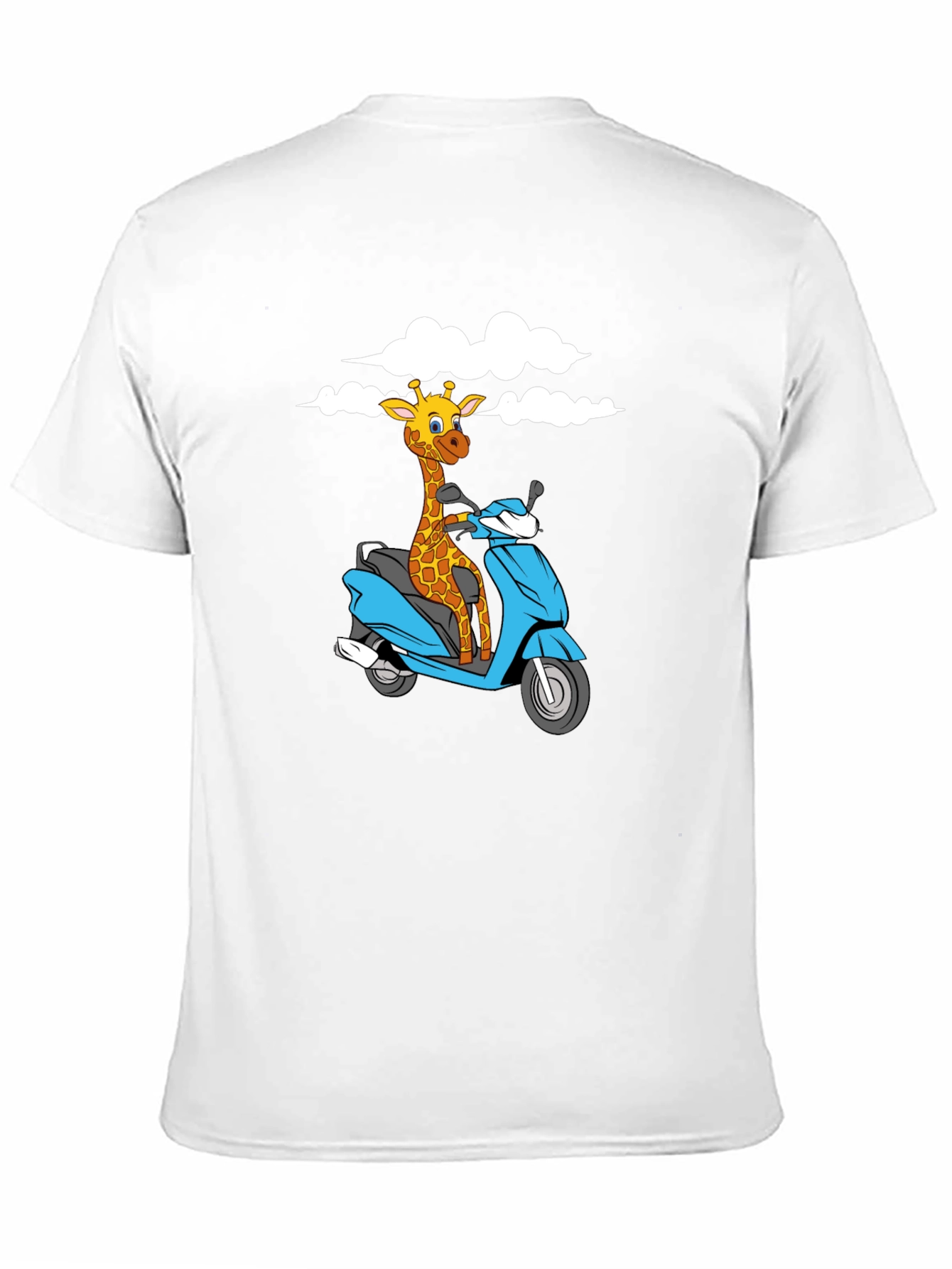 Black Giraffe on Scooter Graphic T-Shirt - Black view 11