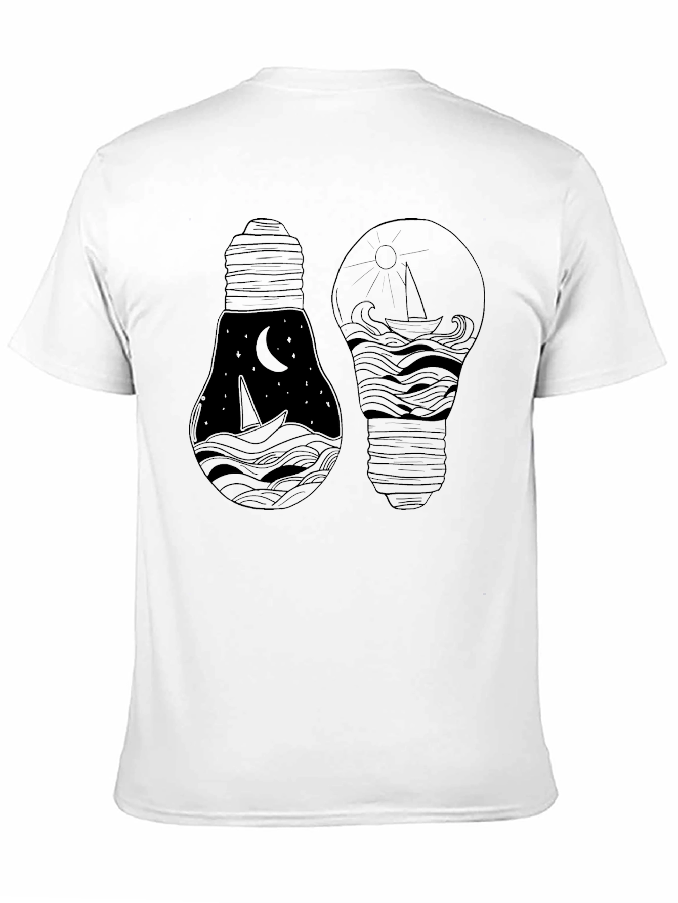 Black Dual Lightbulb Graphic Tee view 11