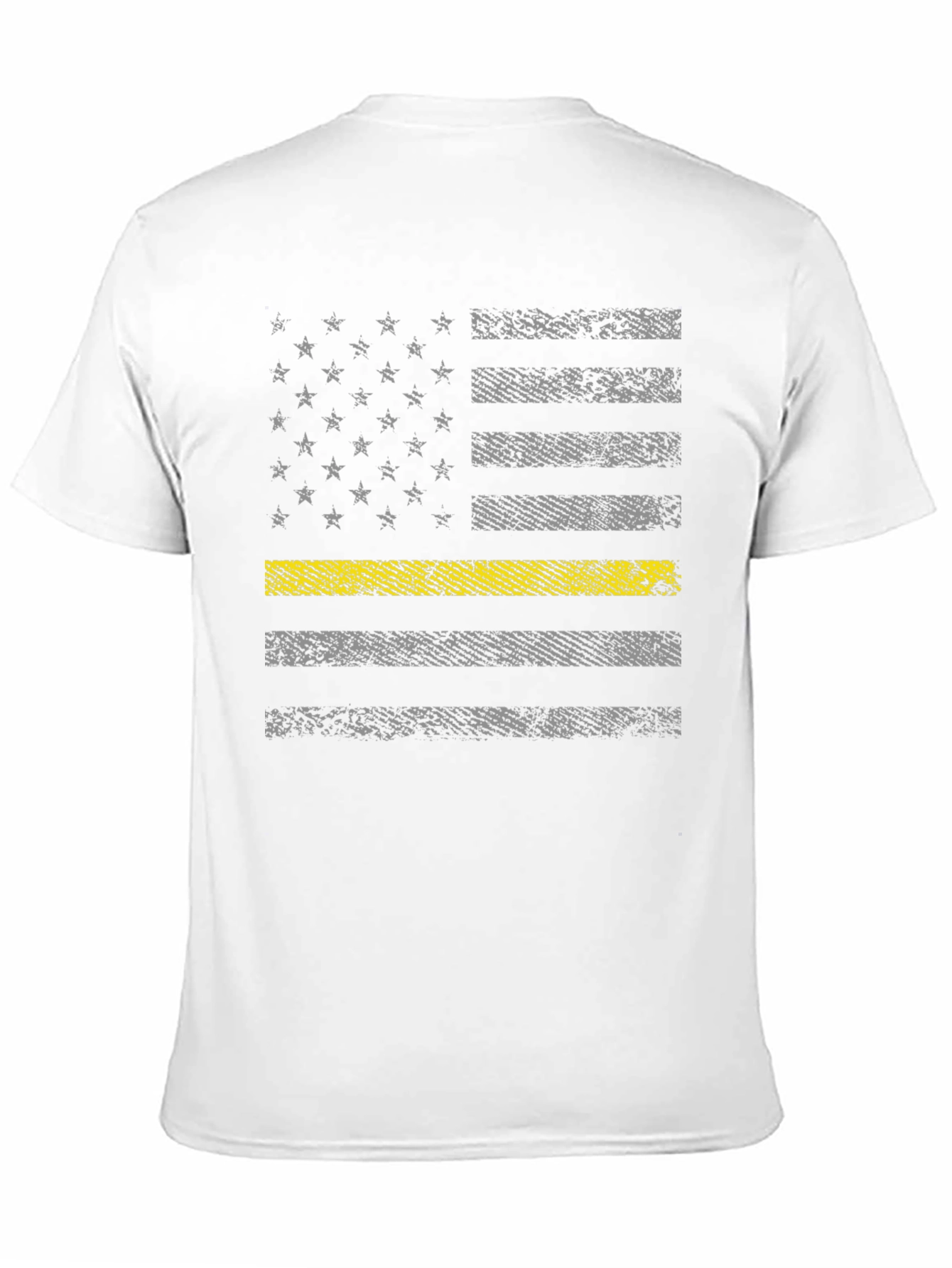 Black Thin Yellow Line Flag T-Shirt view 11